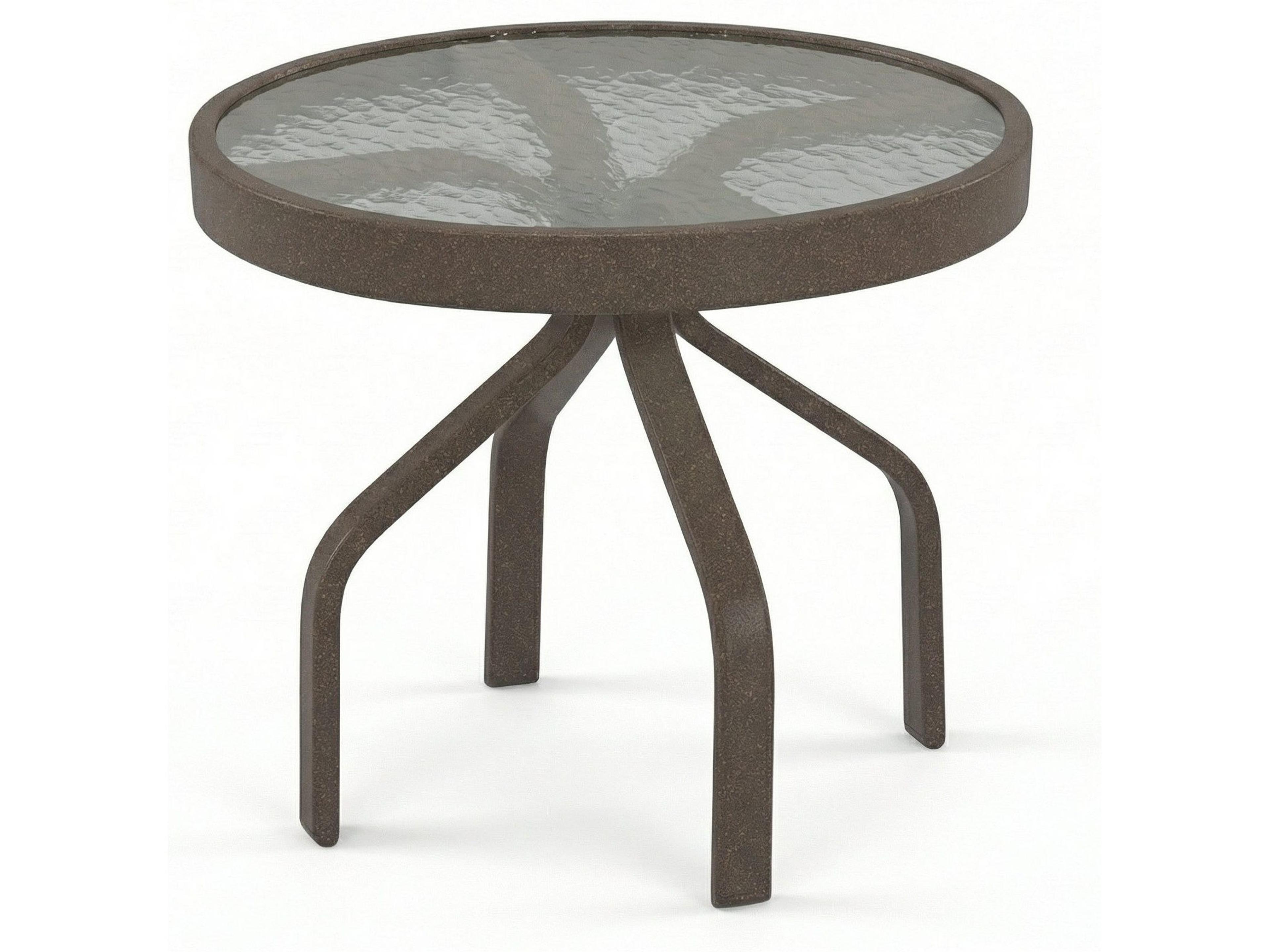Windward Design Group Acrylic Top Aluminum Round Patio Side Table