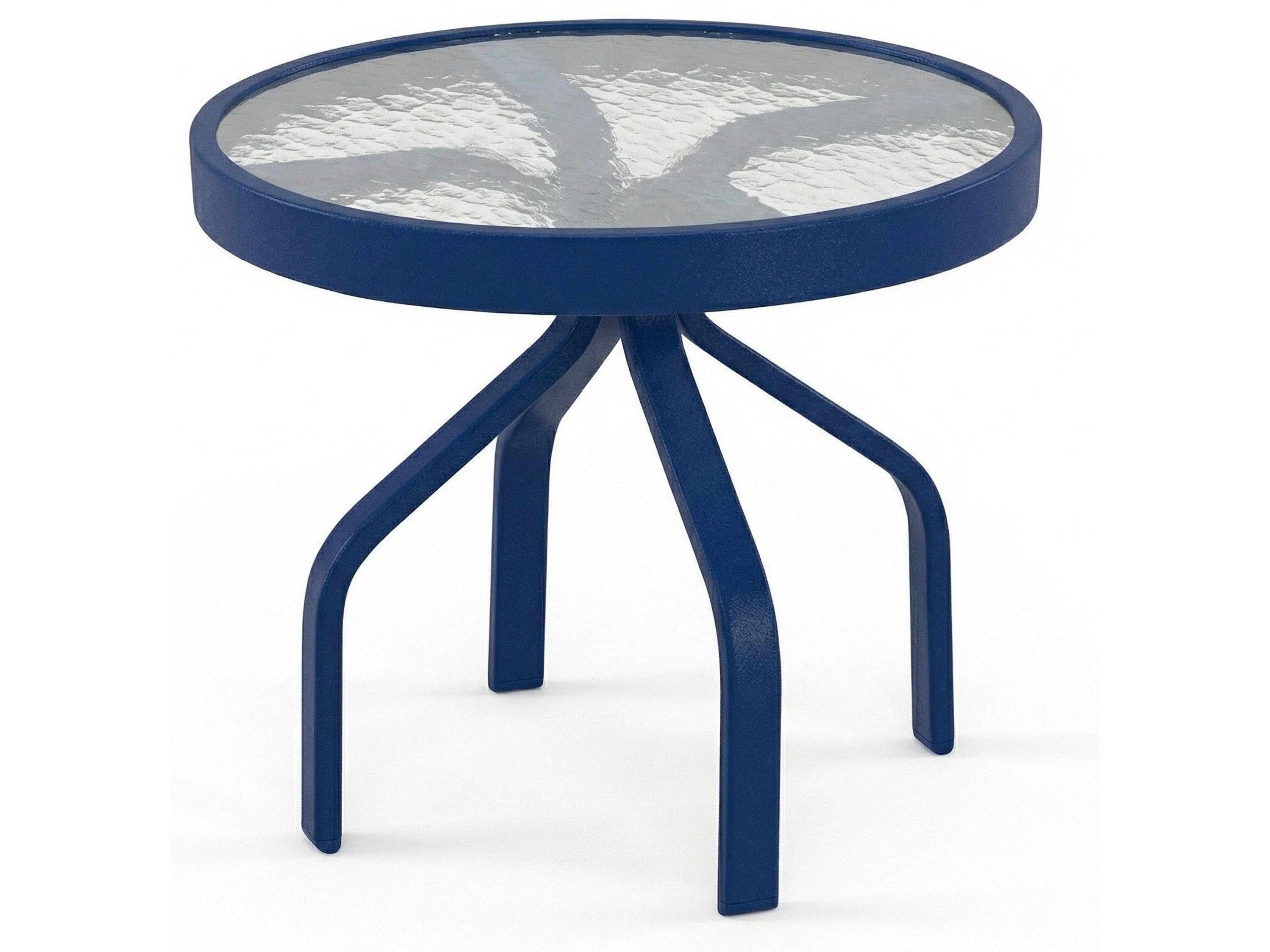 Windward Design Group Acrylic Top Aluminum Round Patio Side Table