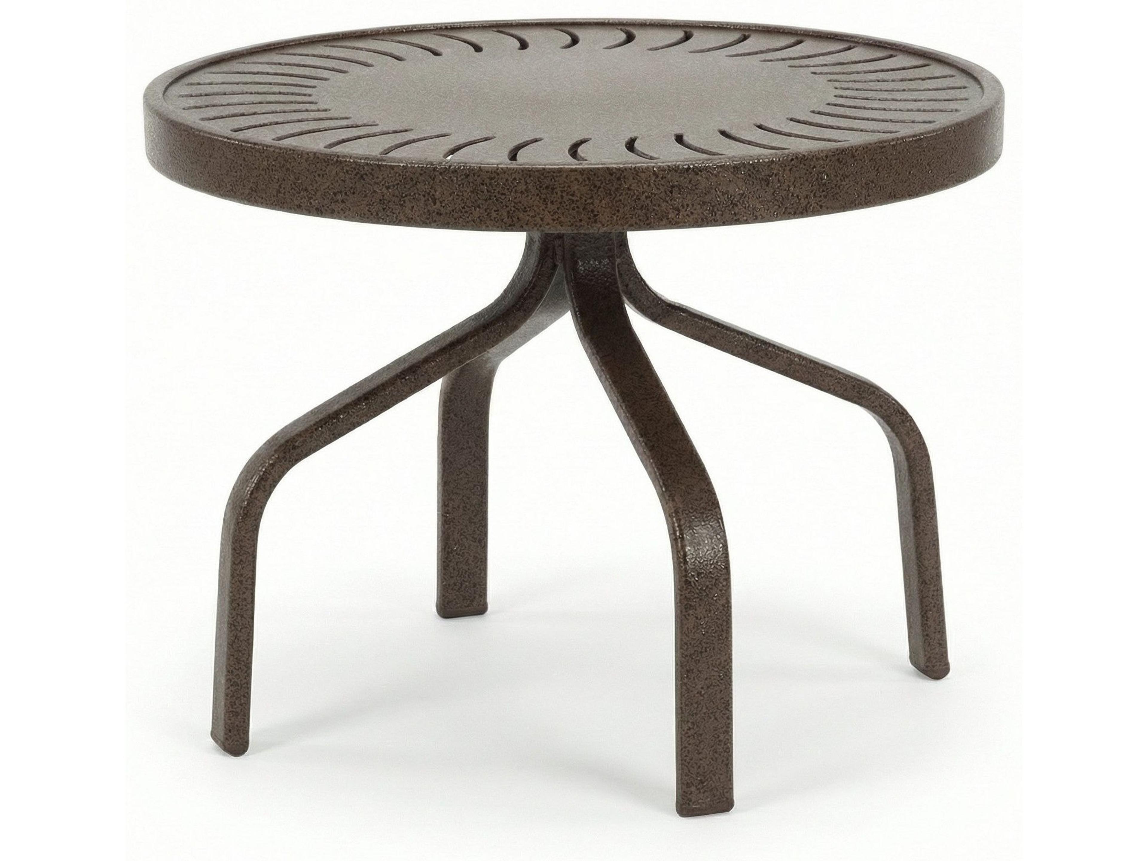 Windward Design Group Sunburst Punched Aluminum Round Outdoor Side Table