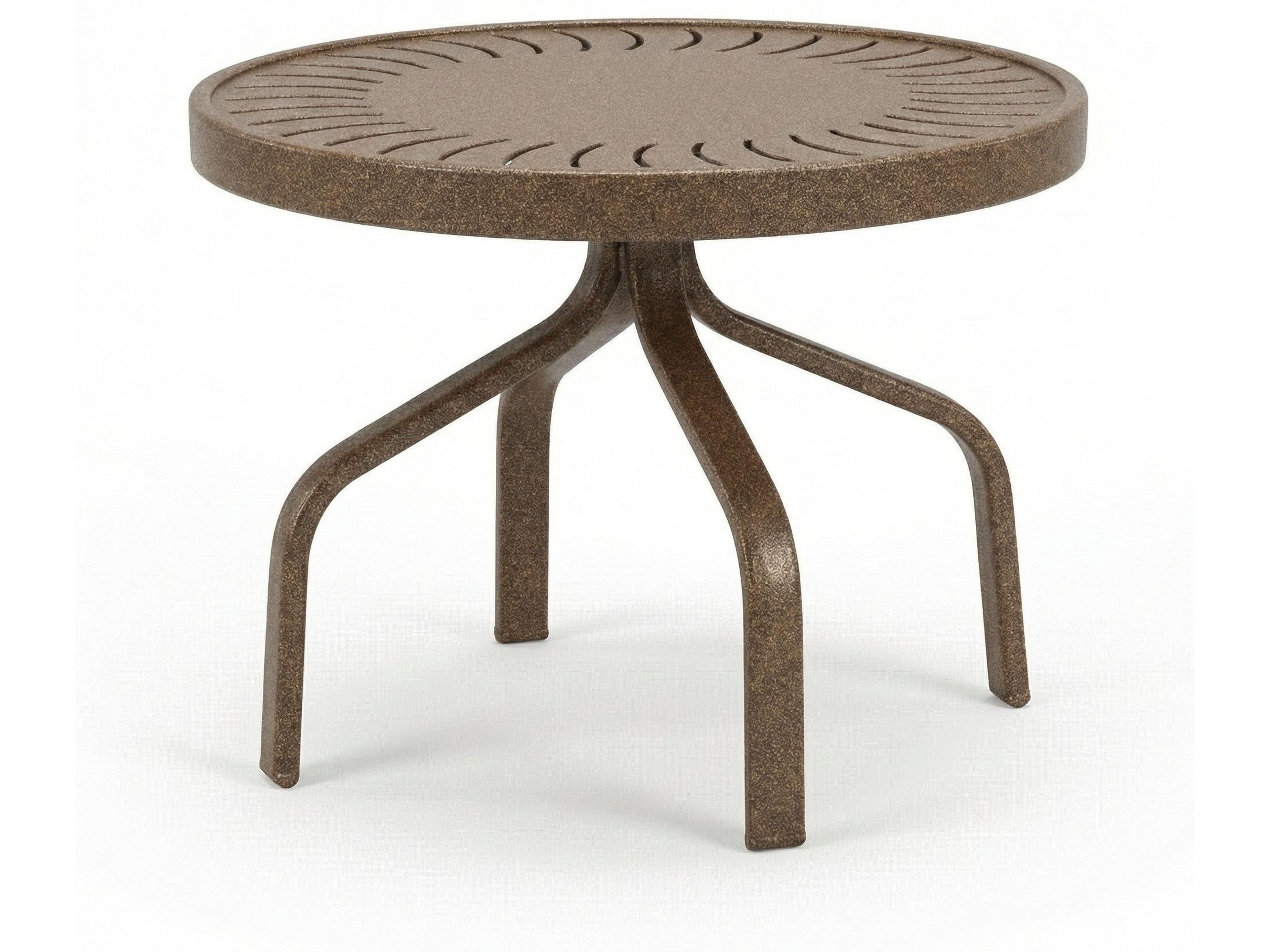 Windward Design Group Sunburst Punched Aluminum Round Outdoor Side Table