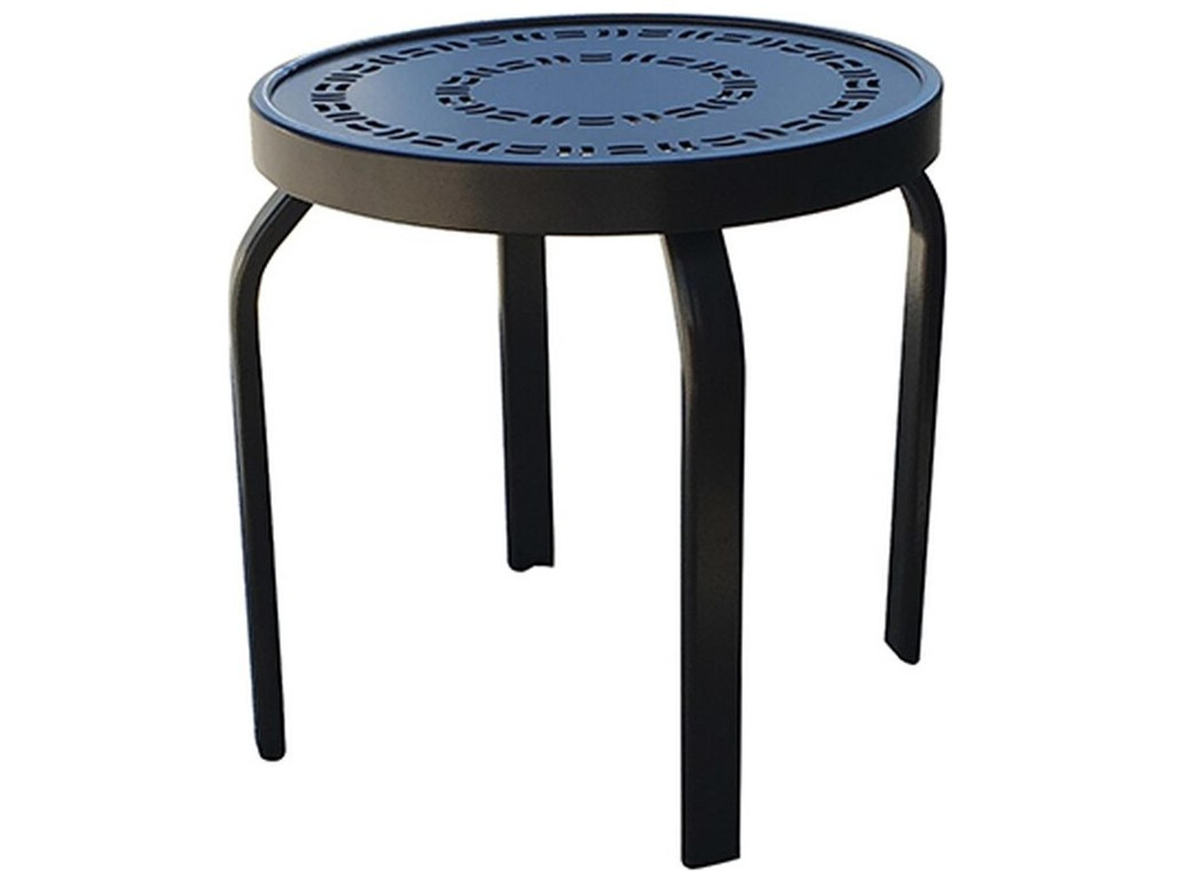 Sunburst Punched Aluminum Aluminum Square Outdoor Patio Side Table Stacking
