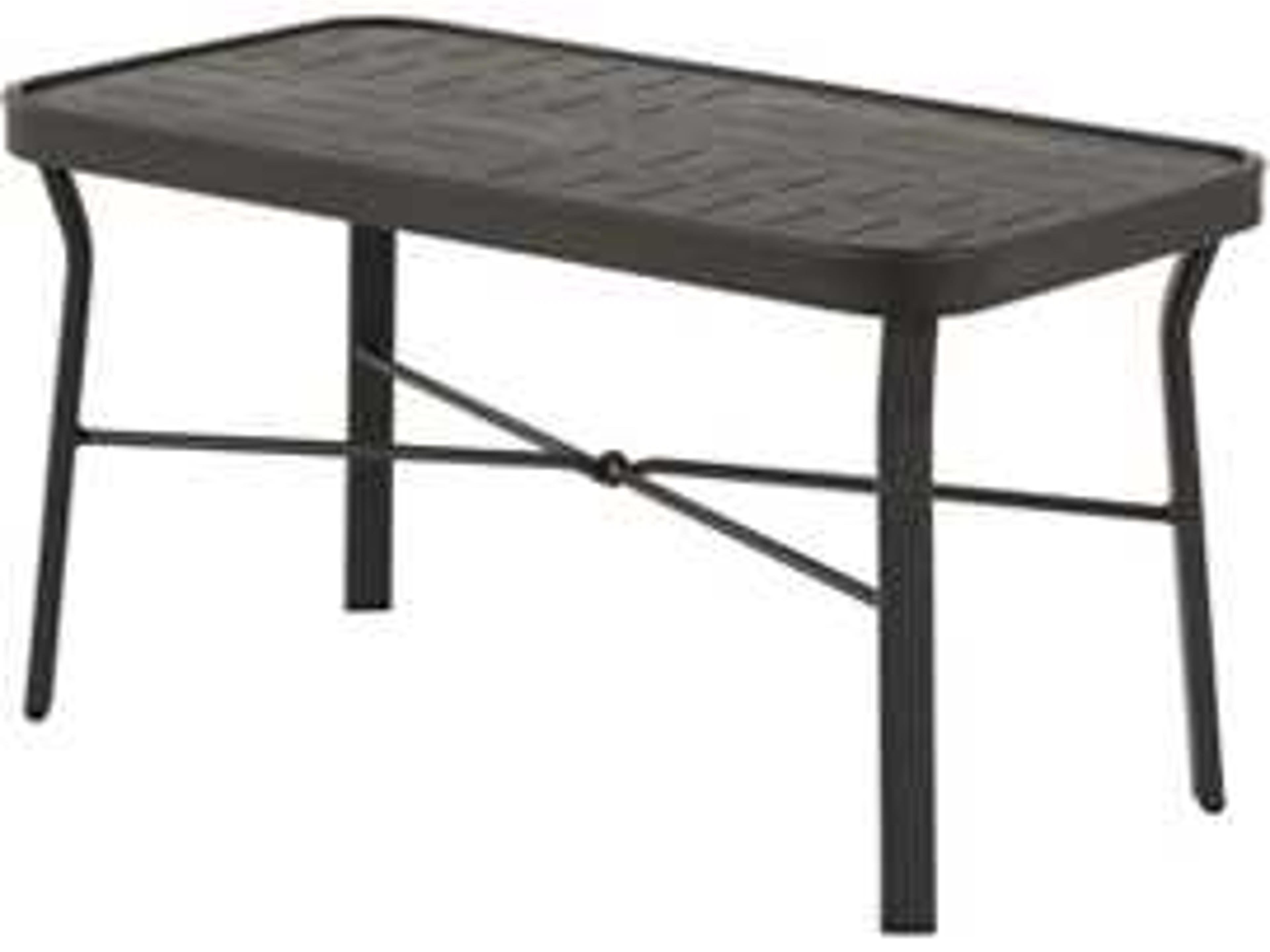 Napa Punched Aluminum Rectangular Outdoor Patio Coffee Table