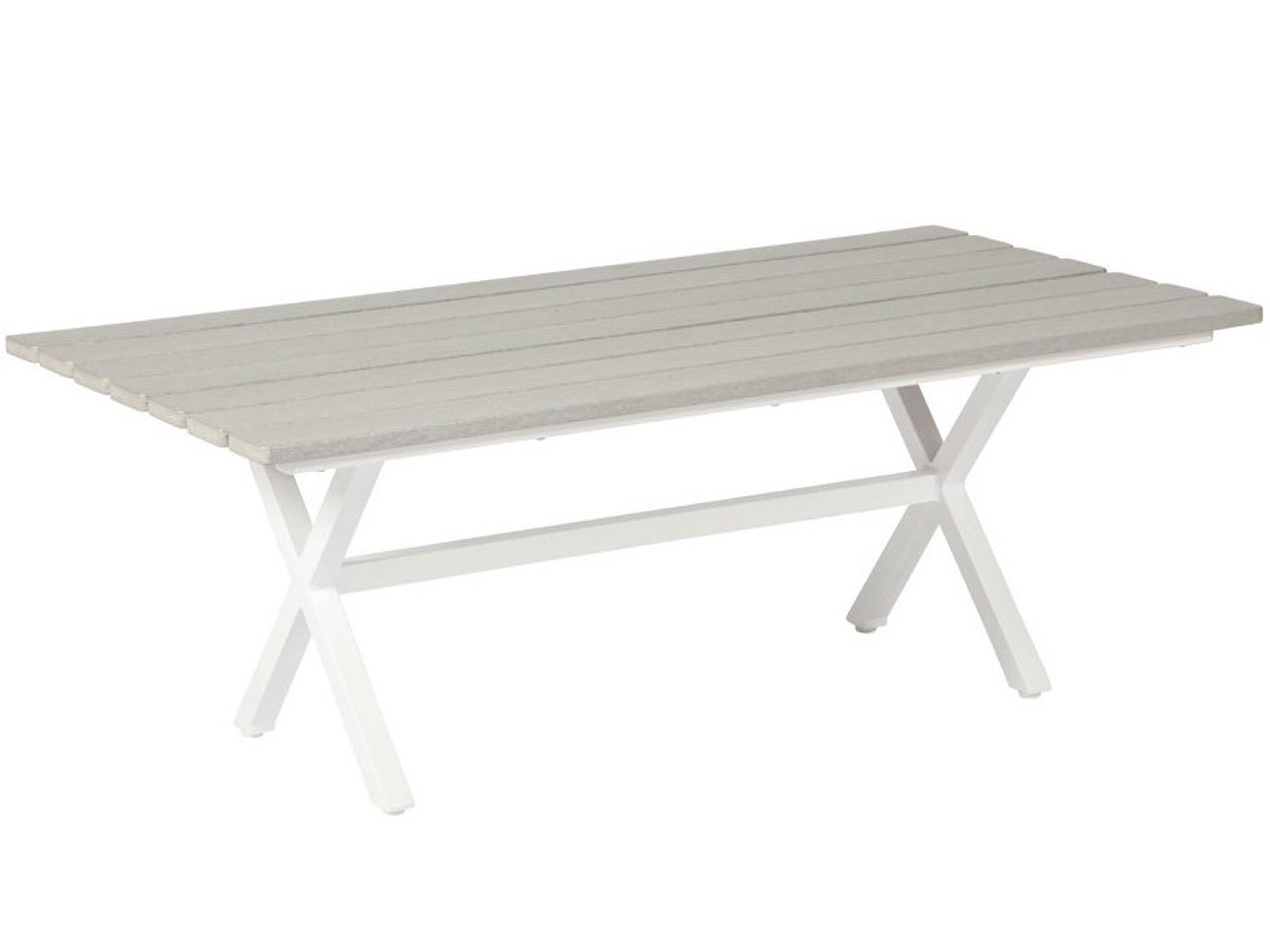 Tahoe Plank MGP Top Aluminum Rectangular Outdoor Patio Coffee Table