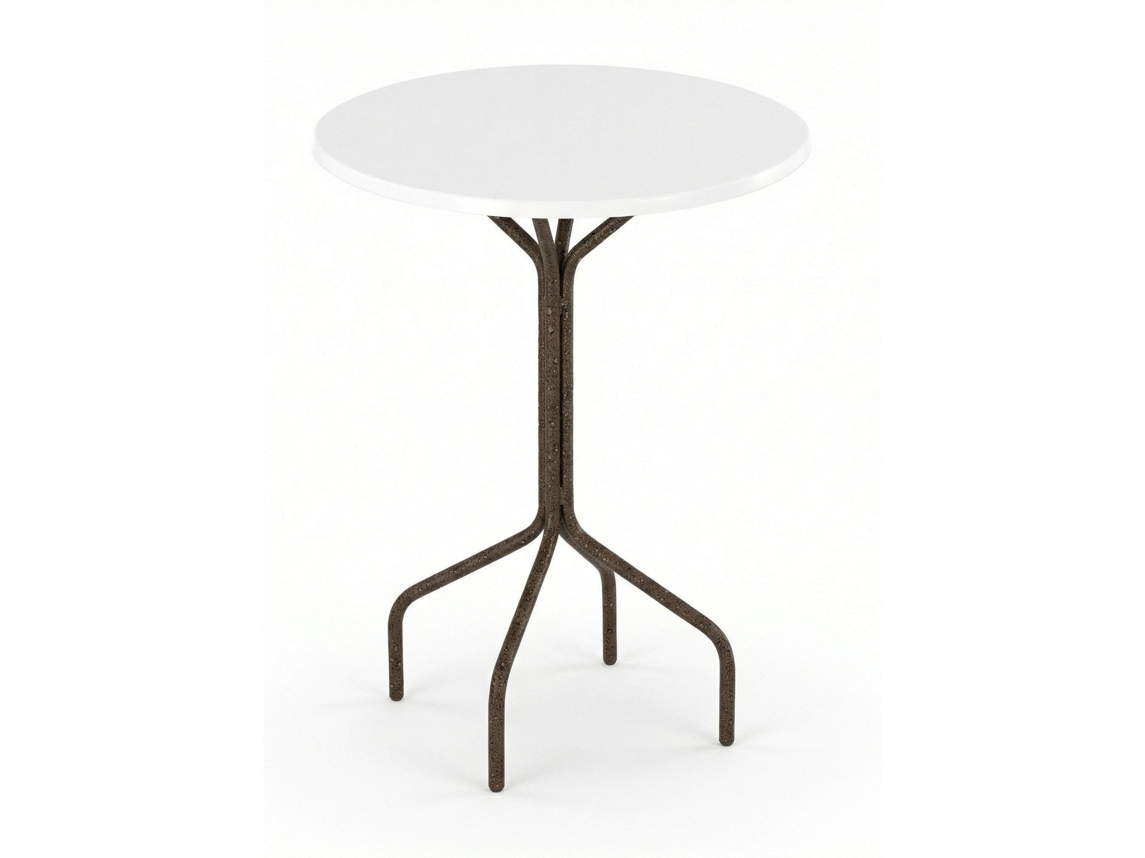 Windward Design Group Fiberglass Top Aluminum Round Outdoor Bar Table