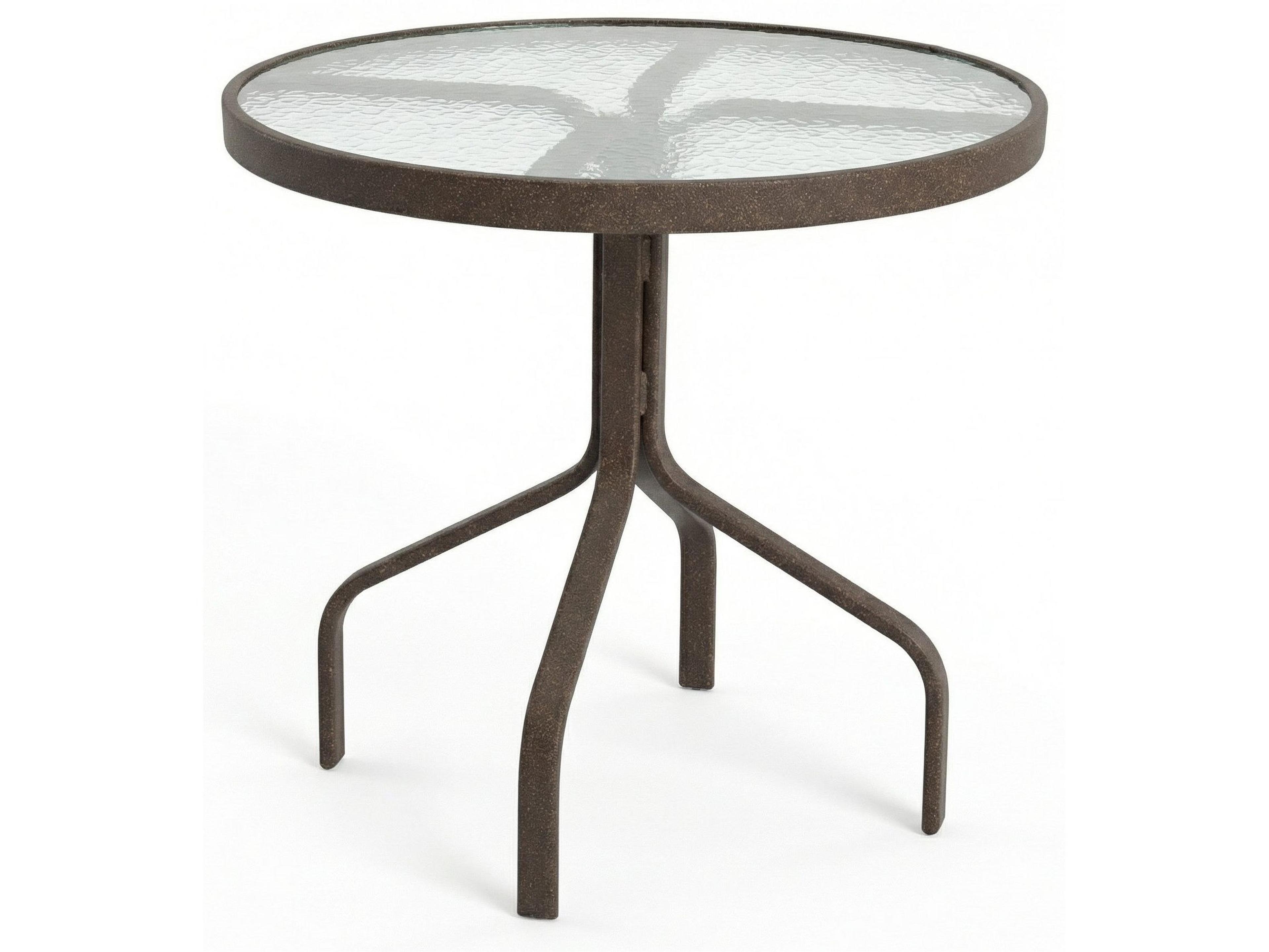 Windward Design Group Acrylic Top Aluminum Round Outdoor Dining Table