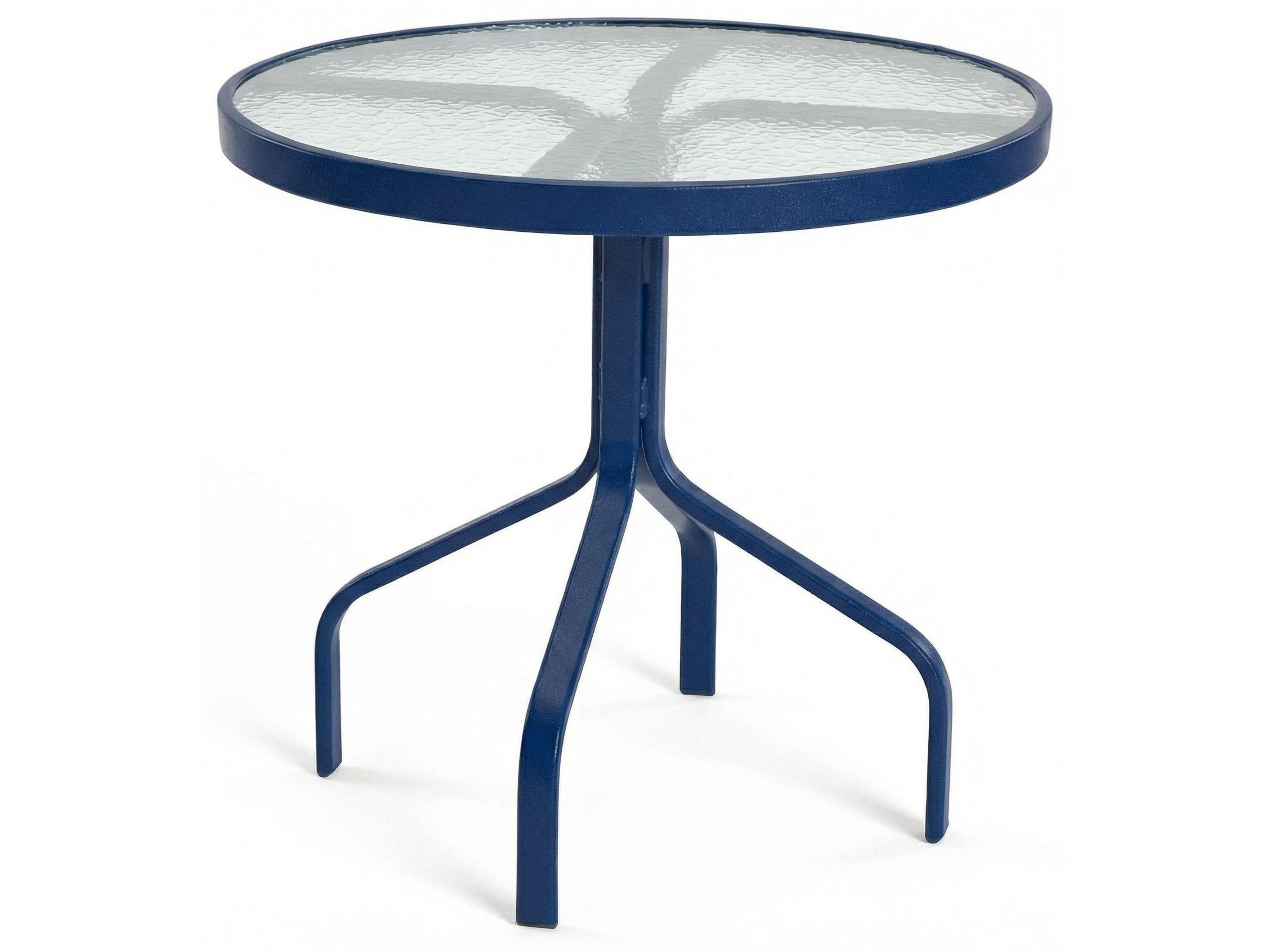 Windward Design Group Acrylic Top Aluminum Round Outdoor Dining Table