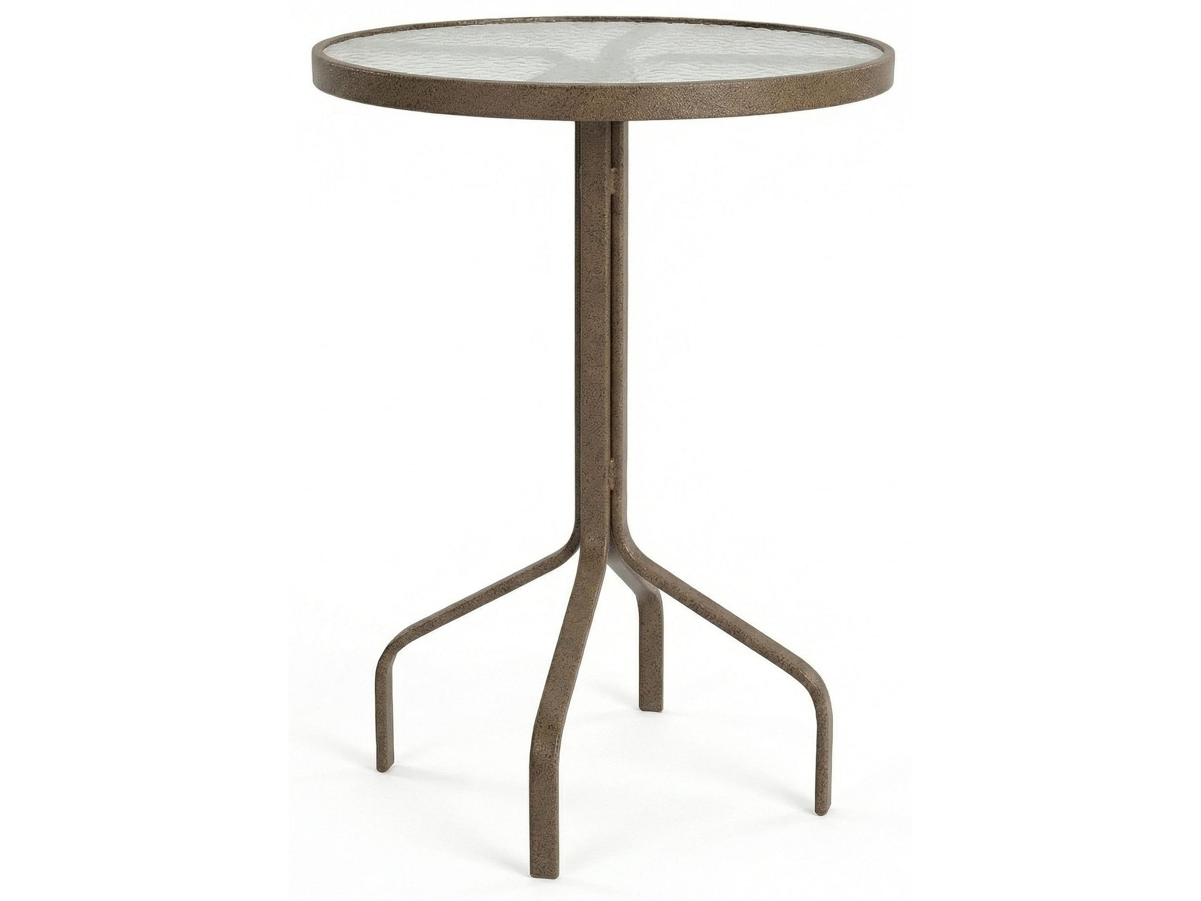 Windward Design Group Acrylic Top Aluminum Round Outdoor Patio Bar Table