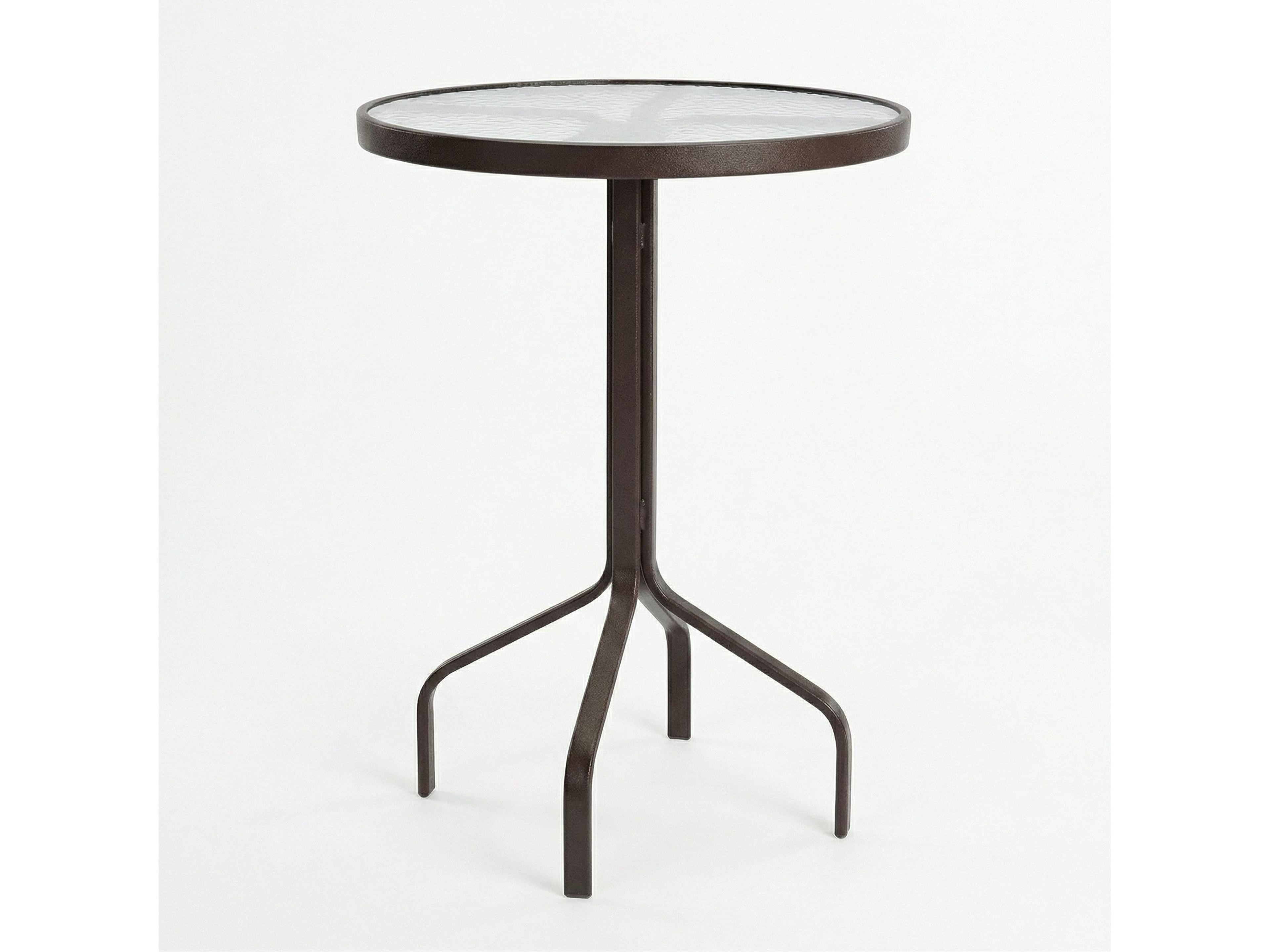 Windward Design Group Acrylic Top Aluminum Round Outdoor Patio Bar Table