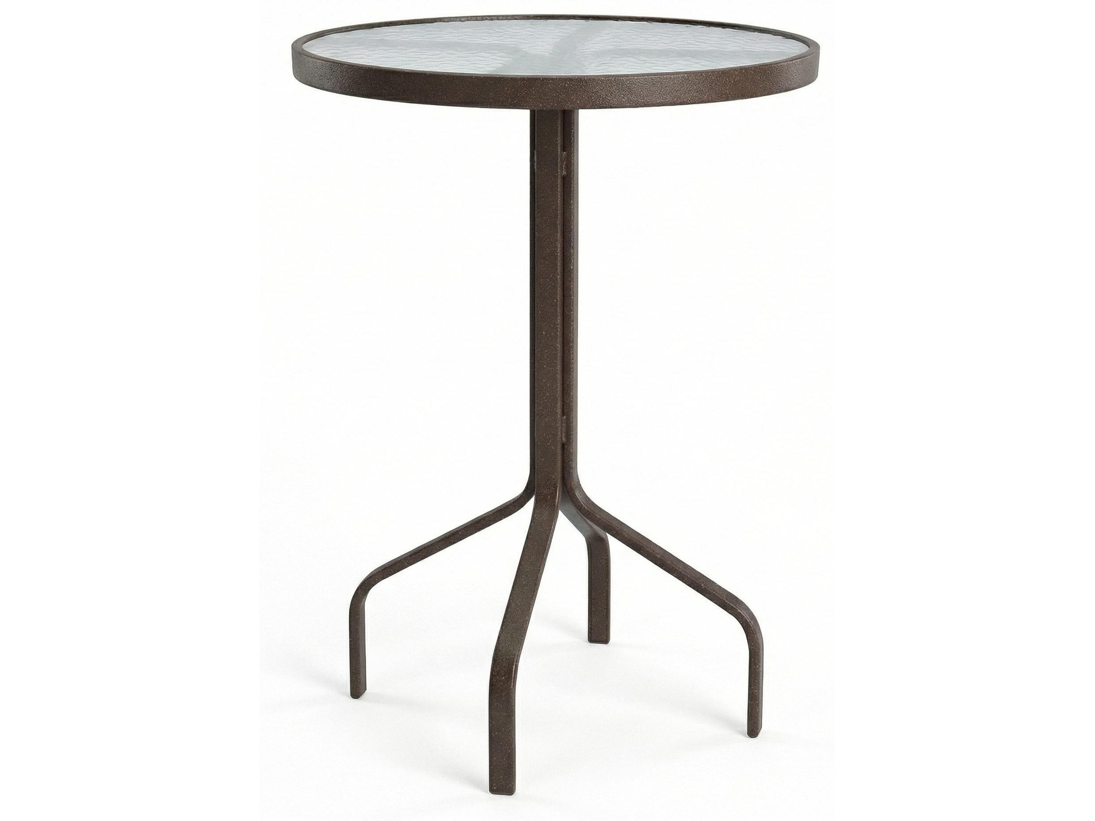 Windward Design Group Acrylic Top Aluminum Round Outdoor Patio Bar Table