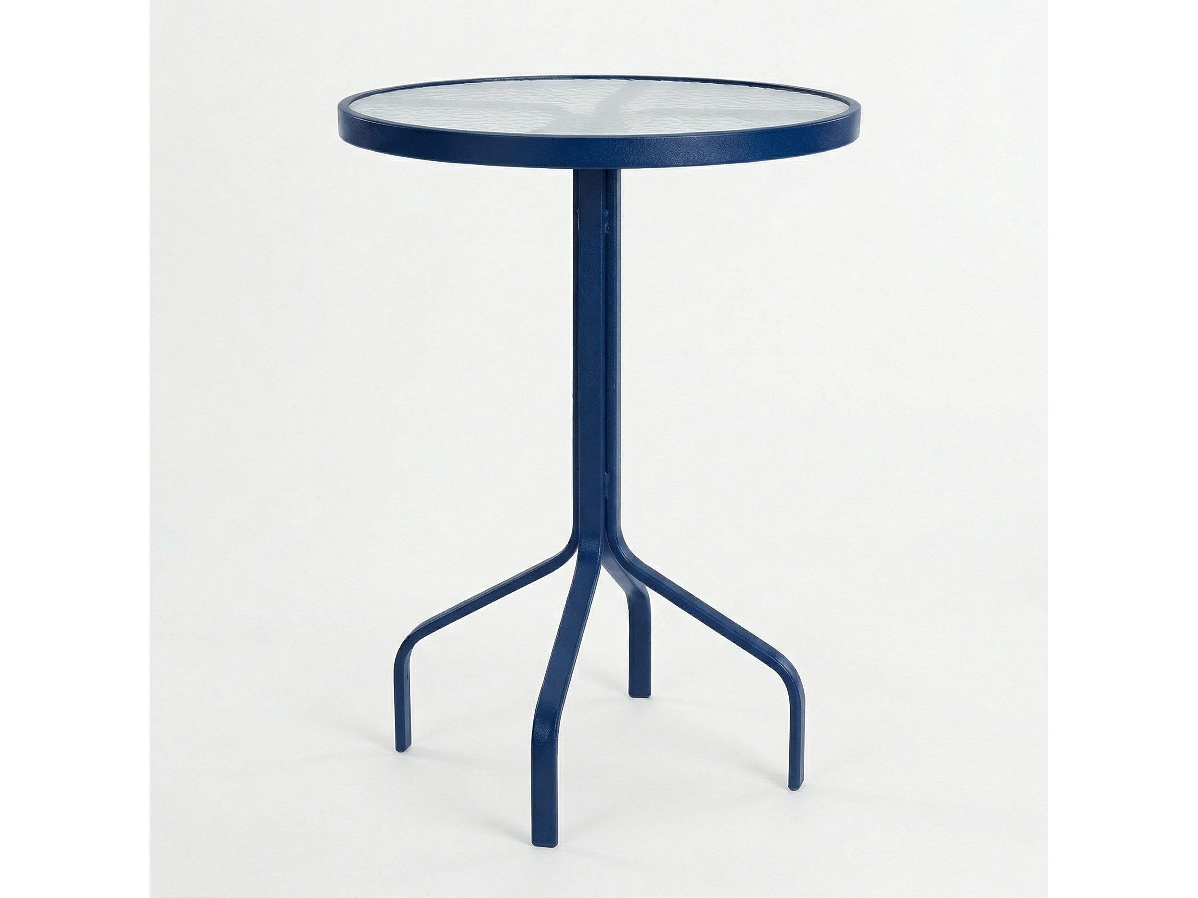Windward Design Group Acrylic Top Aluminum Round Outdoor Patio Bar Table