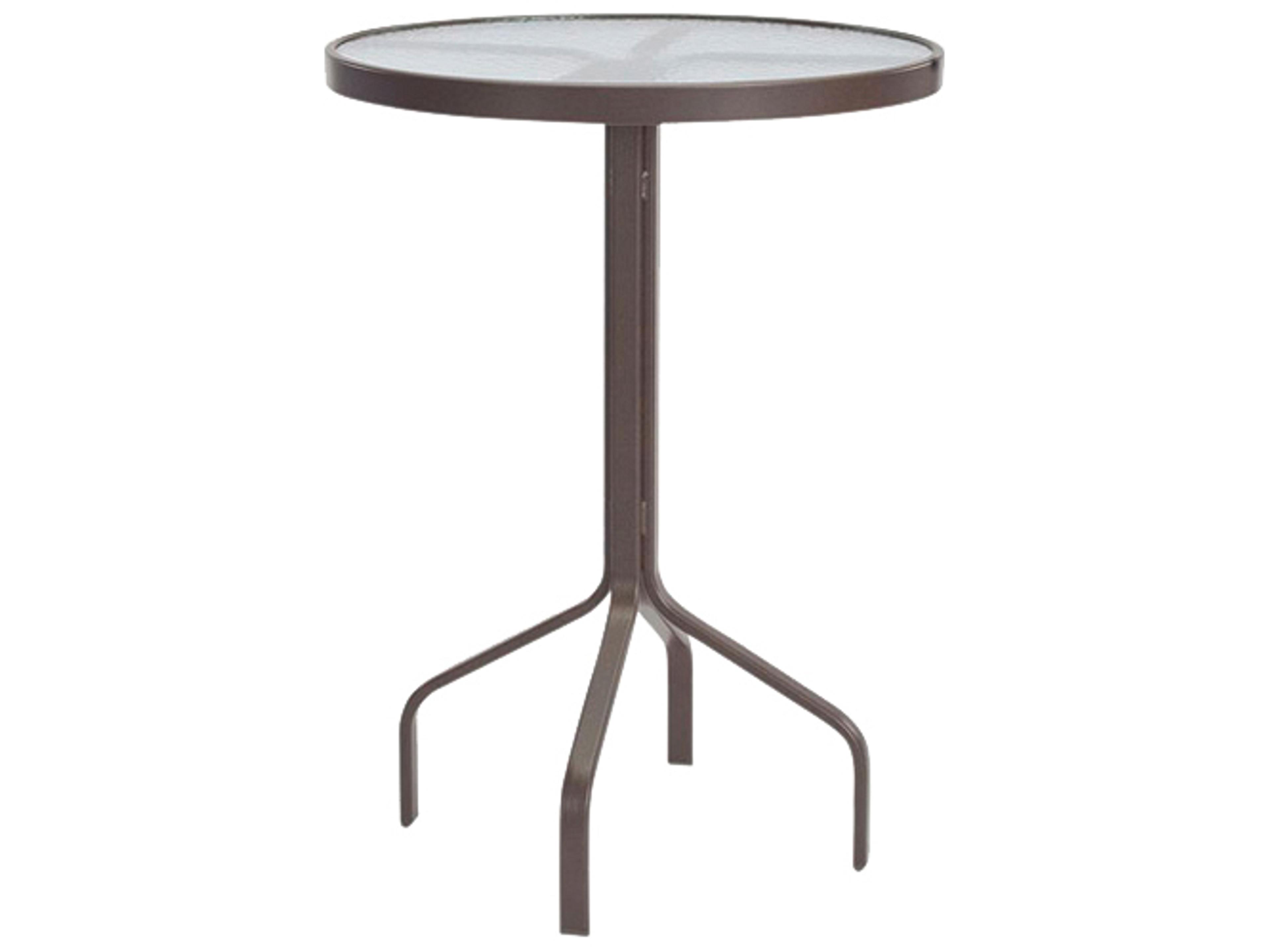 Glass Top Aluminum Round Outdoor Bar Table