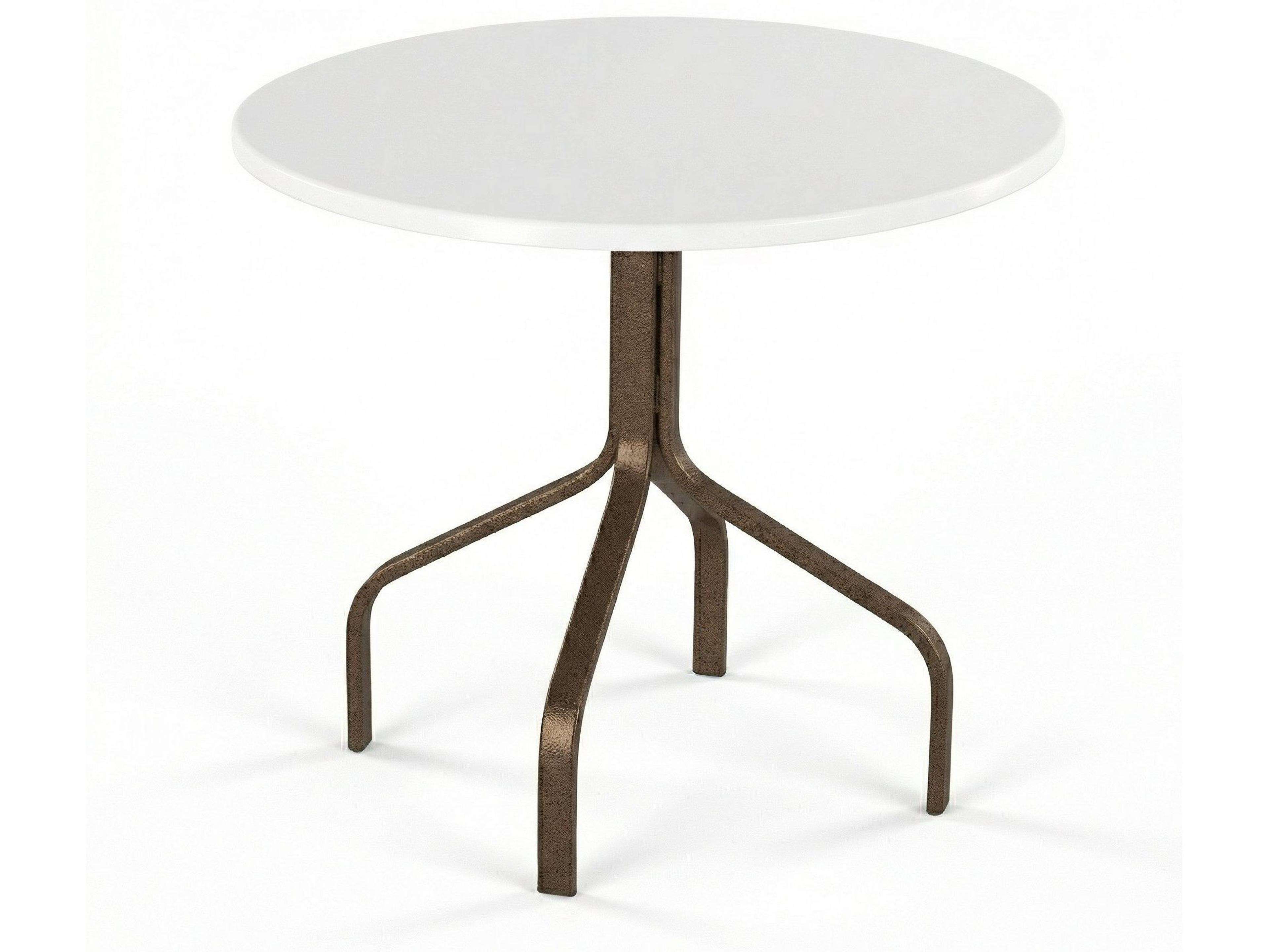 Windward Design Group Fiberglass Top Aluminum Round Outdoor Patio Dining Table