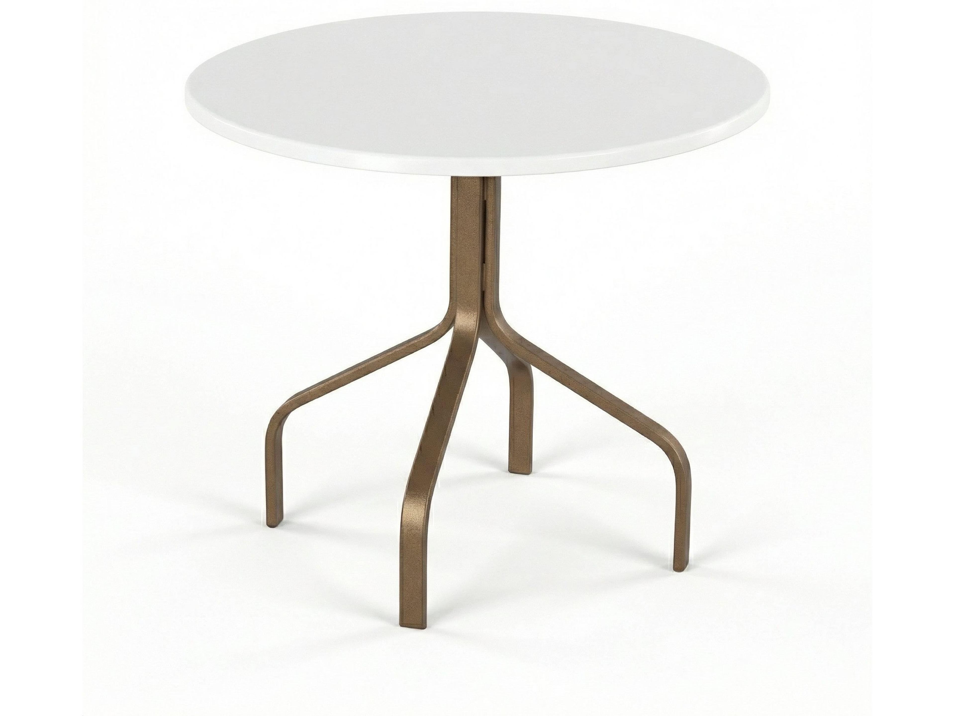 Windward Design Group Fiberglass Top Aluminum Round Outdoor Patio Dining Table