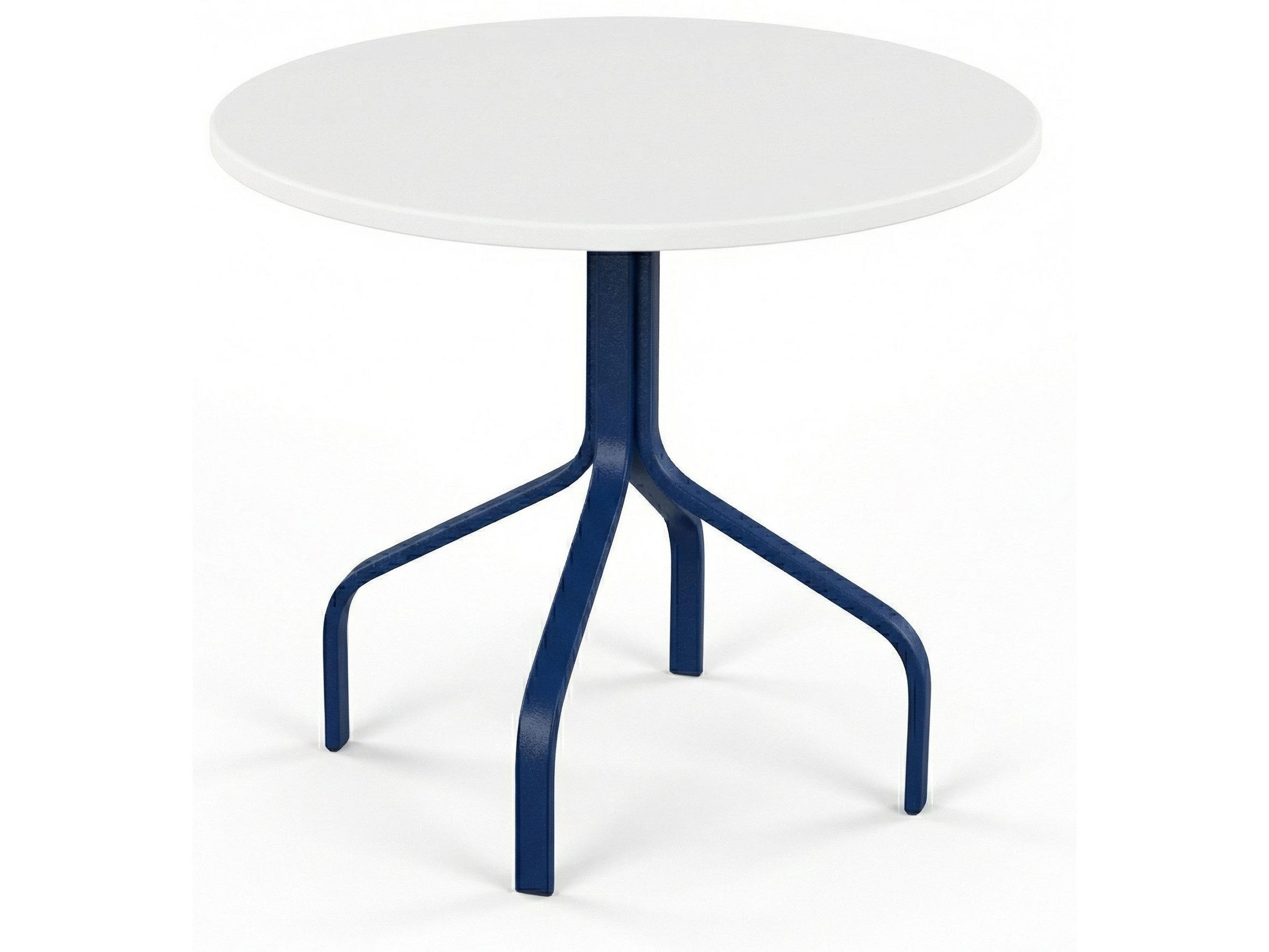 Windward Design Group Fiberglass Top Aluminum Round Outdoor Patio Dining Table