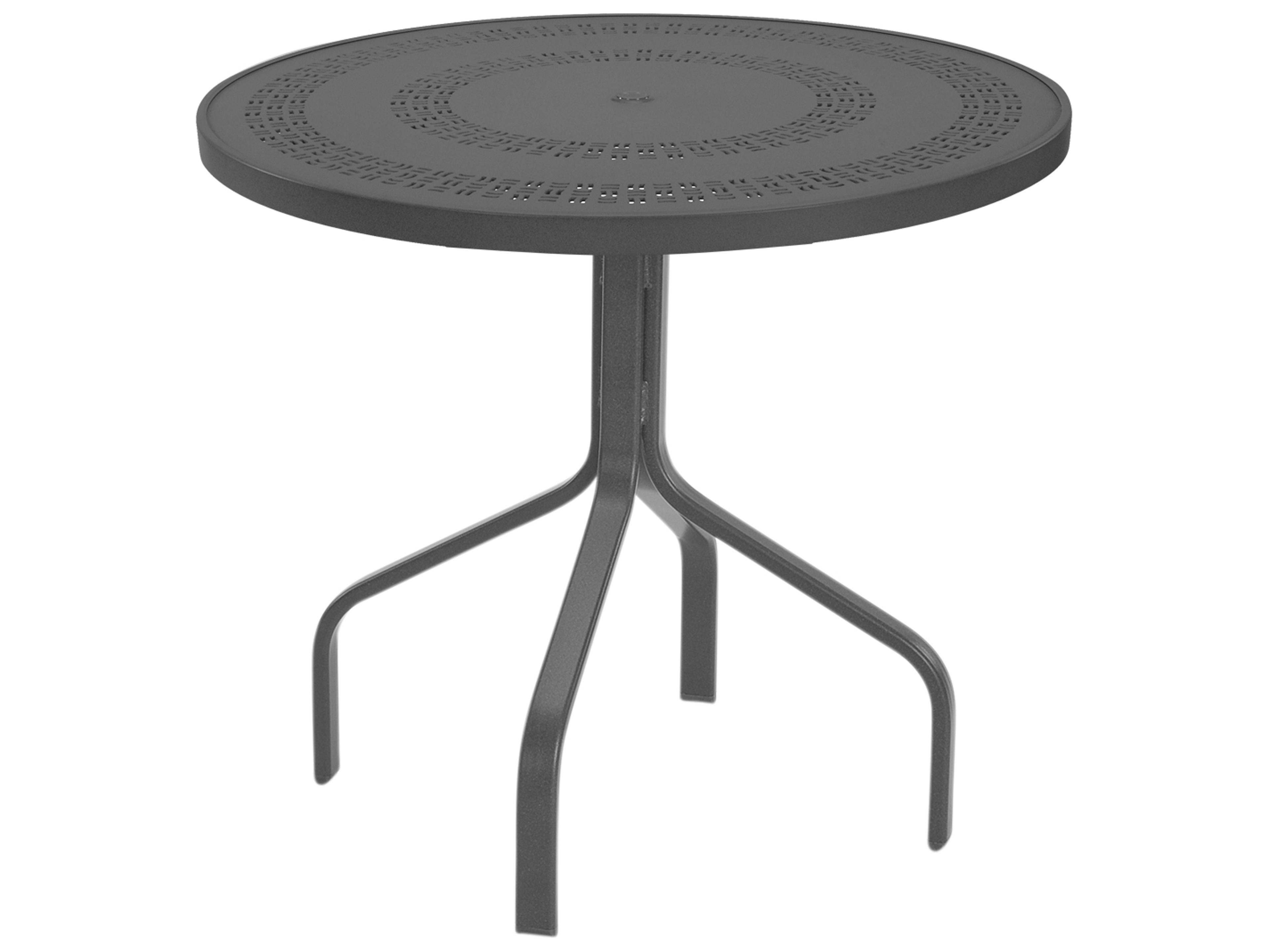 Mayan Punched Aluminum Round Outdoor Dining Table