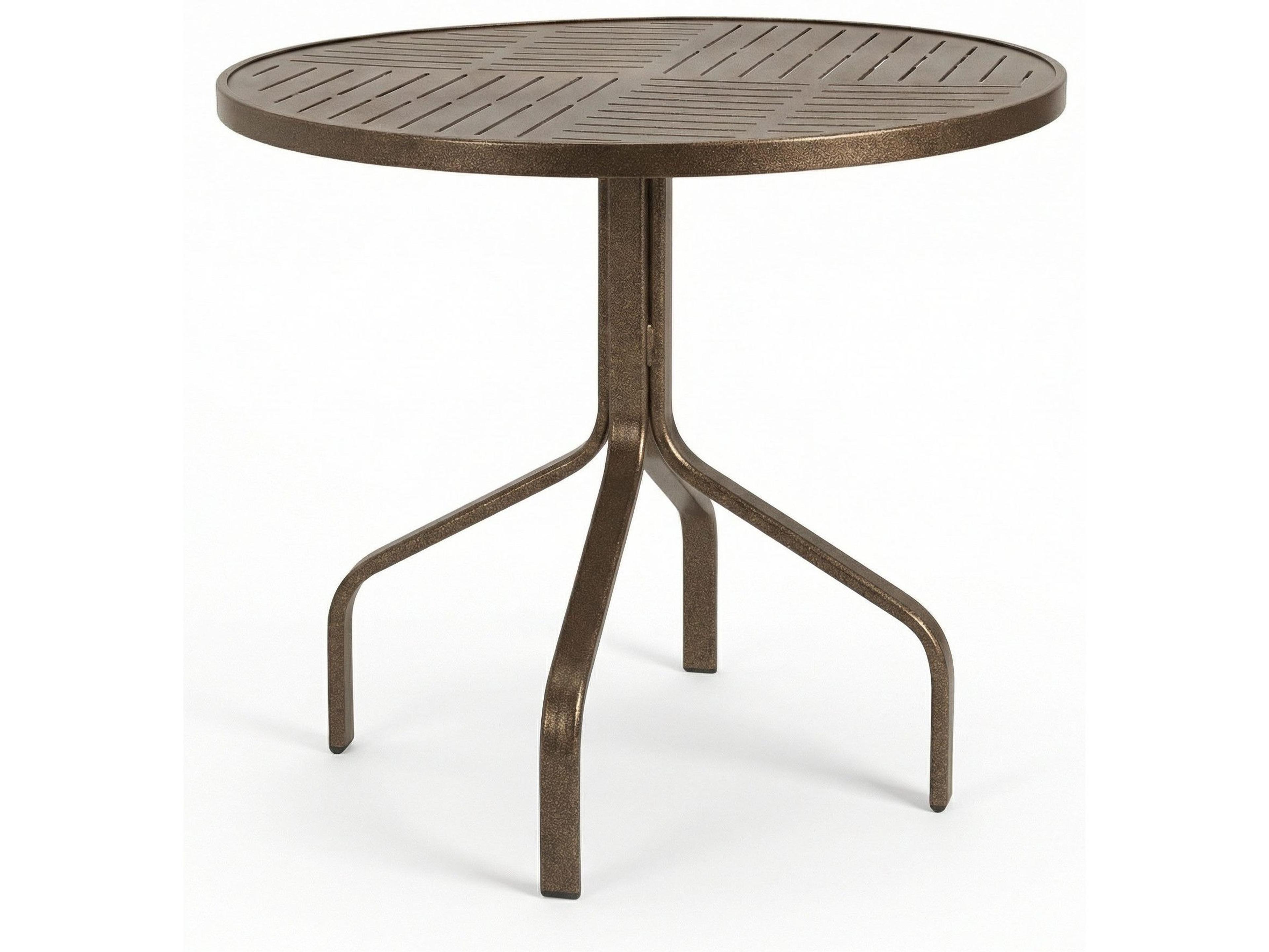 Windward Design Group Napa Punched Aluminum Aluminum Round Outdoor Patio Dining Table