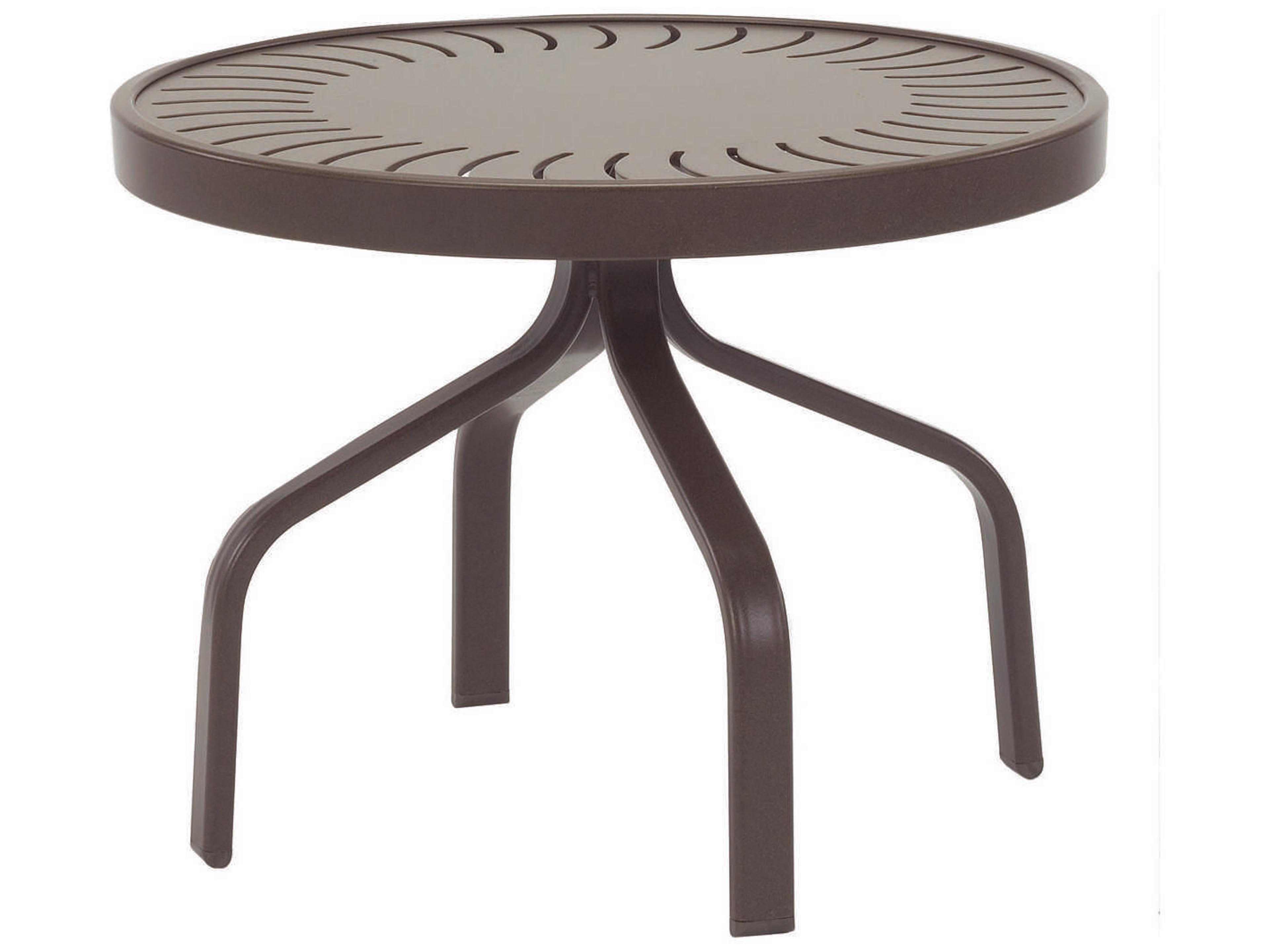 Sunburst Punched Aluminum Round Patio Dining Table