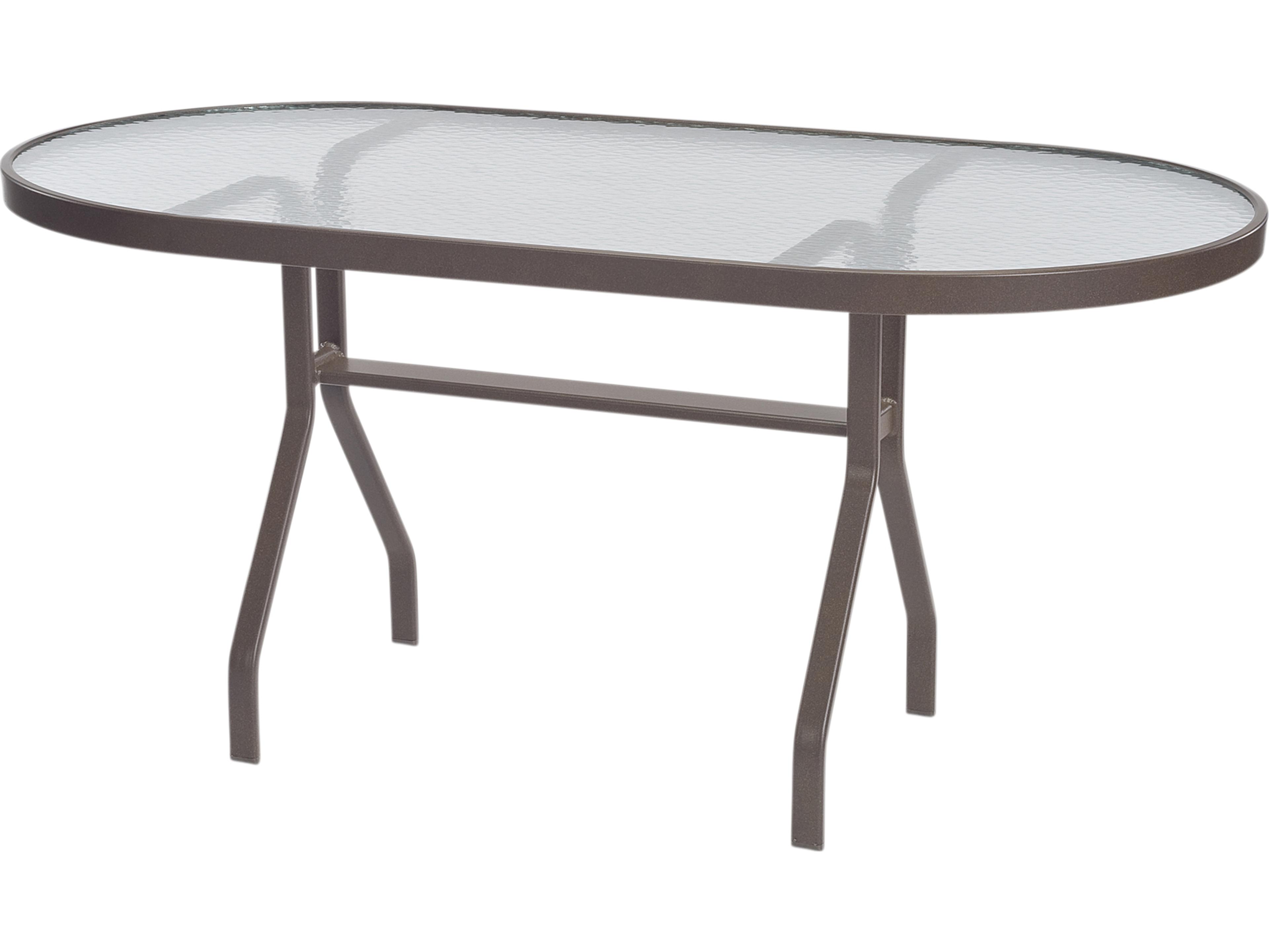 Glass Top Aluminum Oval Outdoor Patio Dining Table