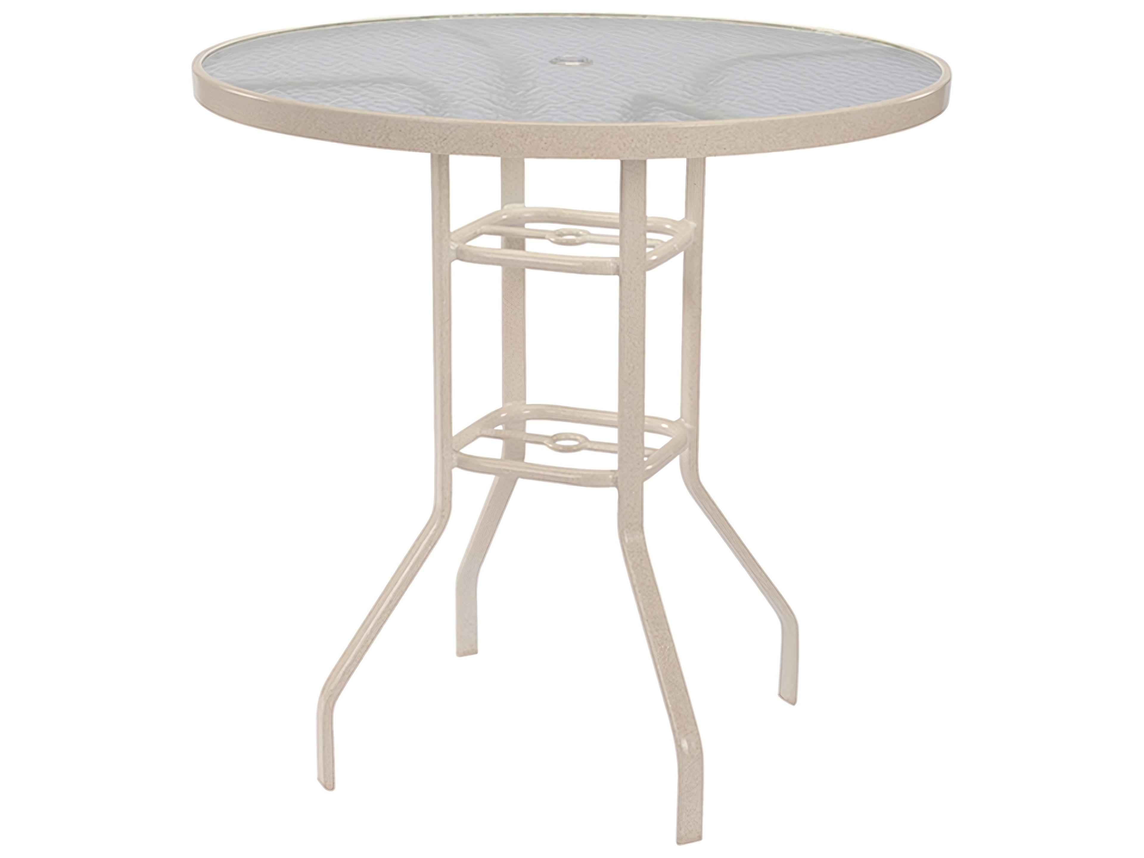 Acrylic Top Aluminum Round Outdoor Patio Bar Table with Umbrella Hole