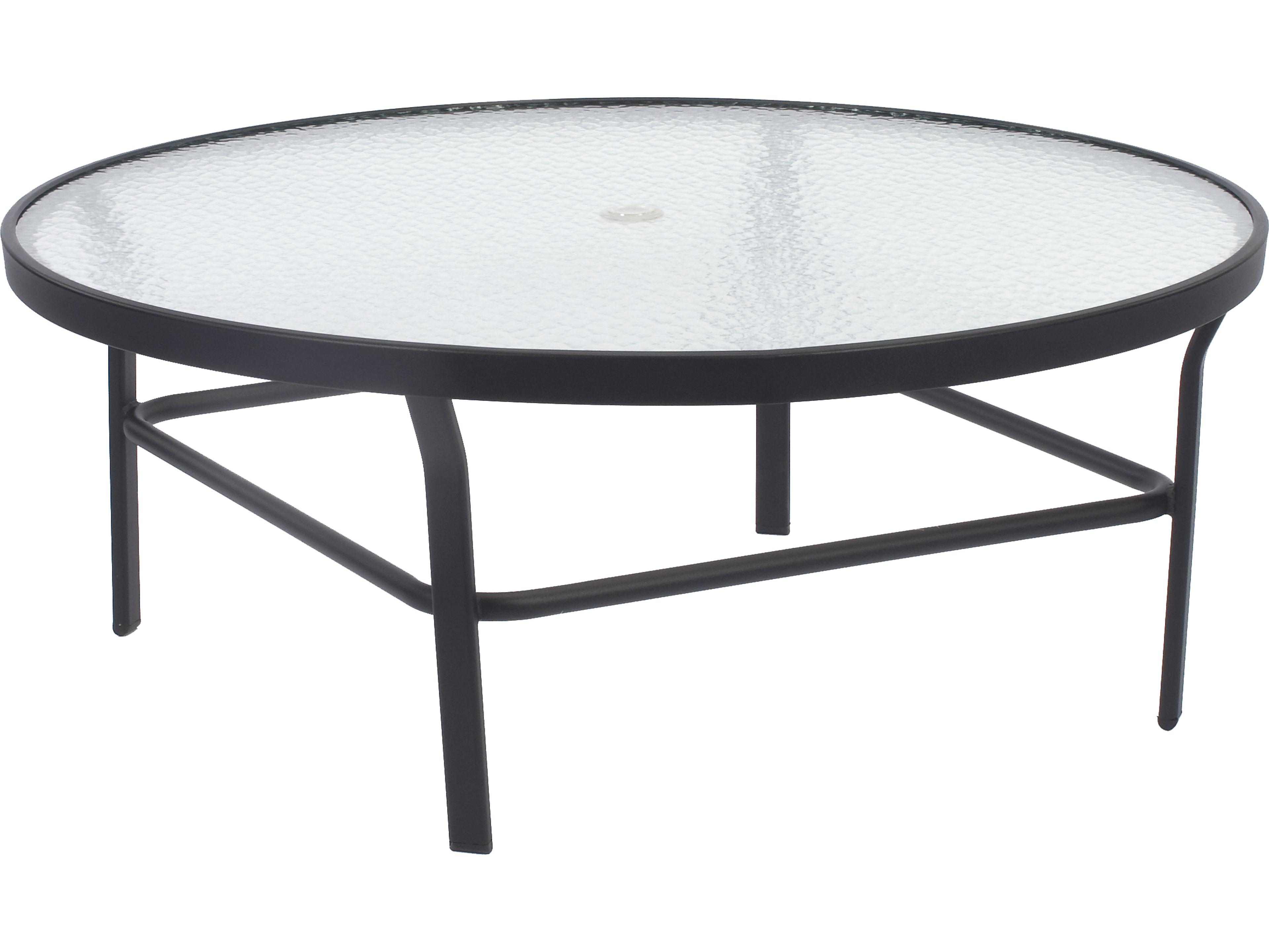 Glass Top Aluminum Round Table
