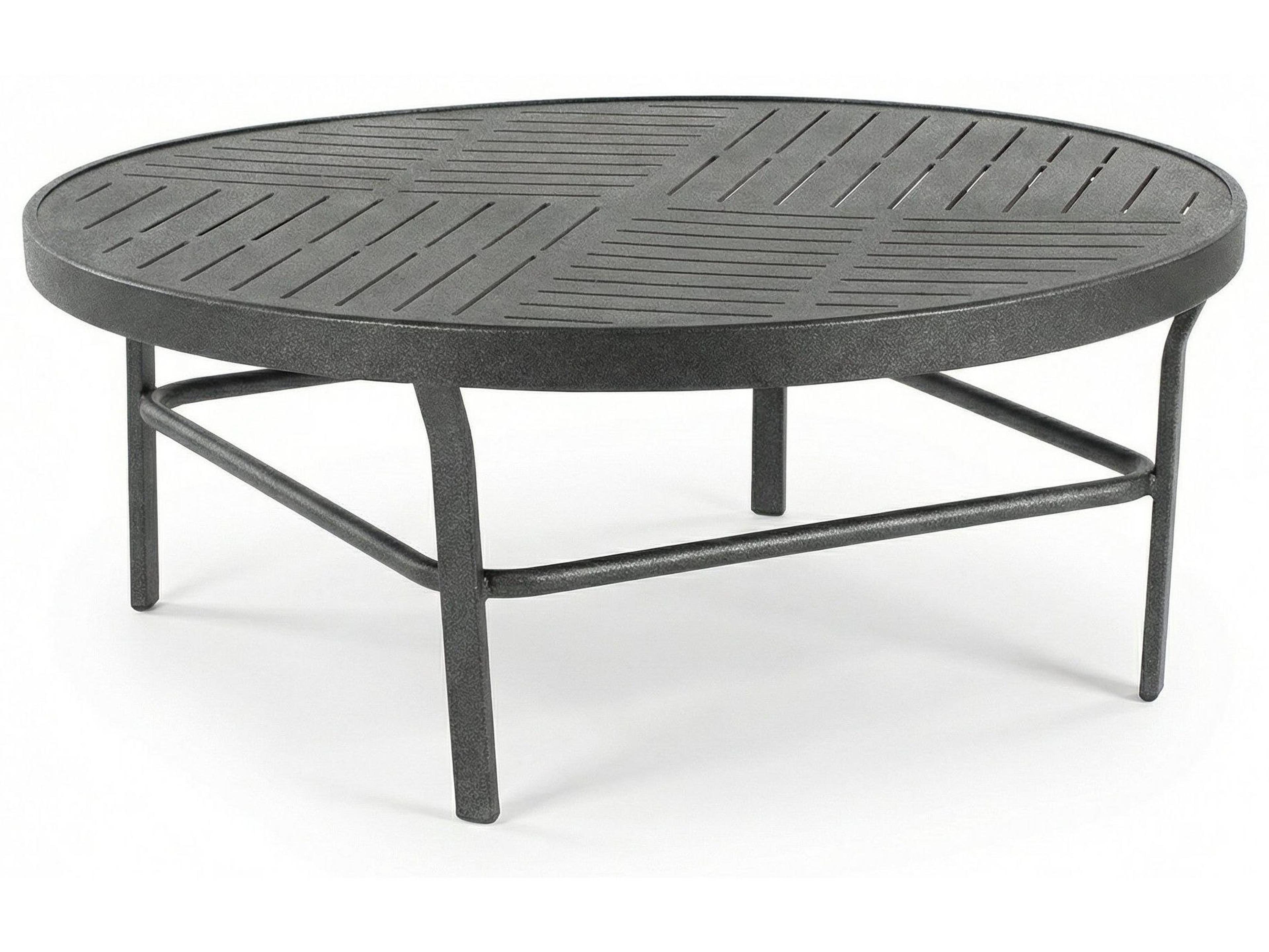 Napa Punched Aluminum Tables Aluminum Round Outdoor Patio Conversation Table
