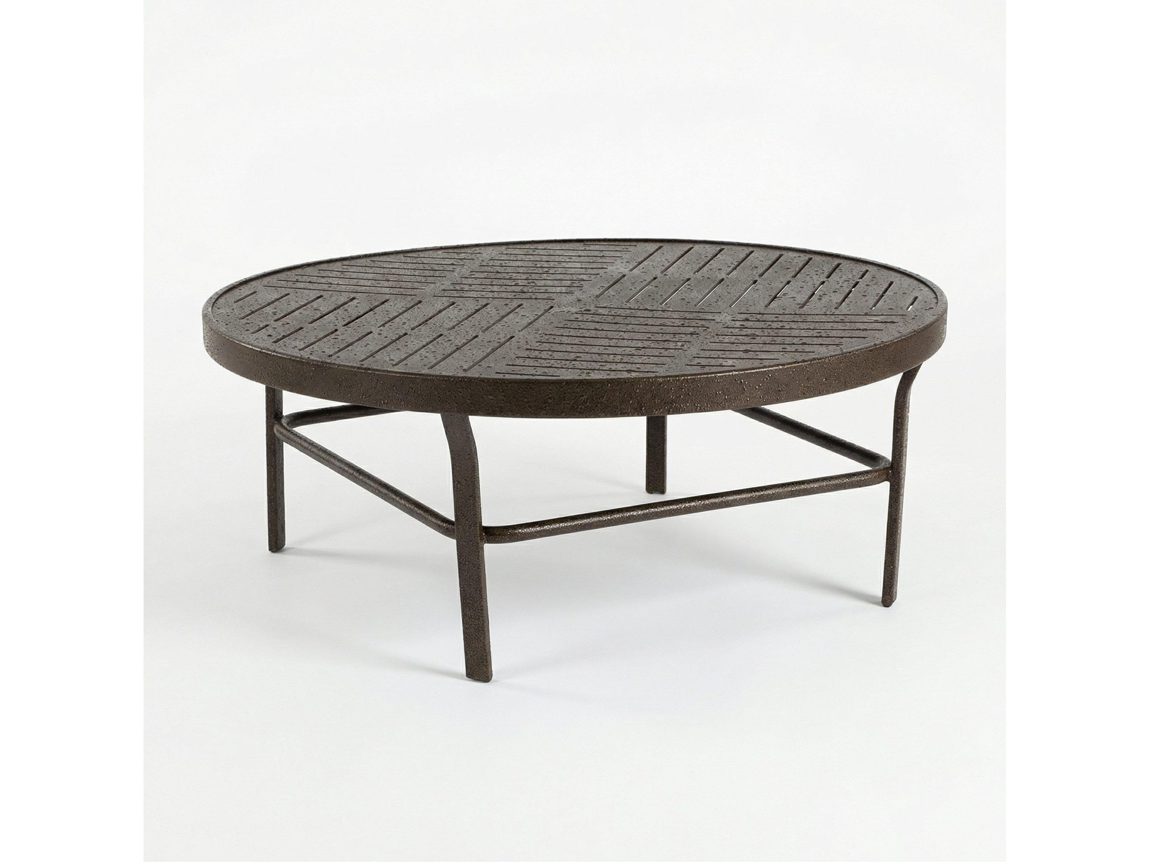 Windward Design Group Napa Punched Aluminum Aluminum Round Outdoor Patio Conversation Table