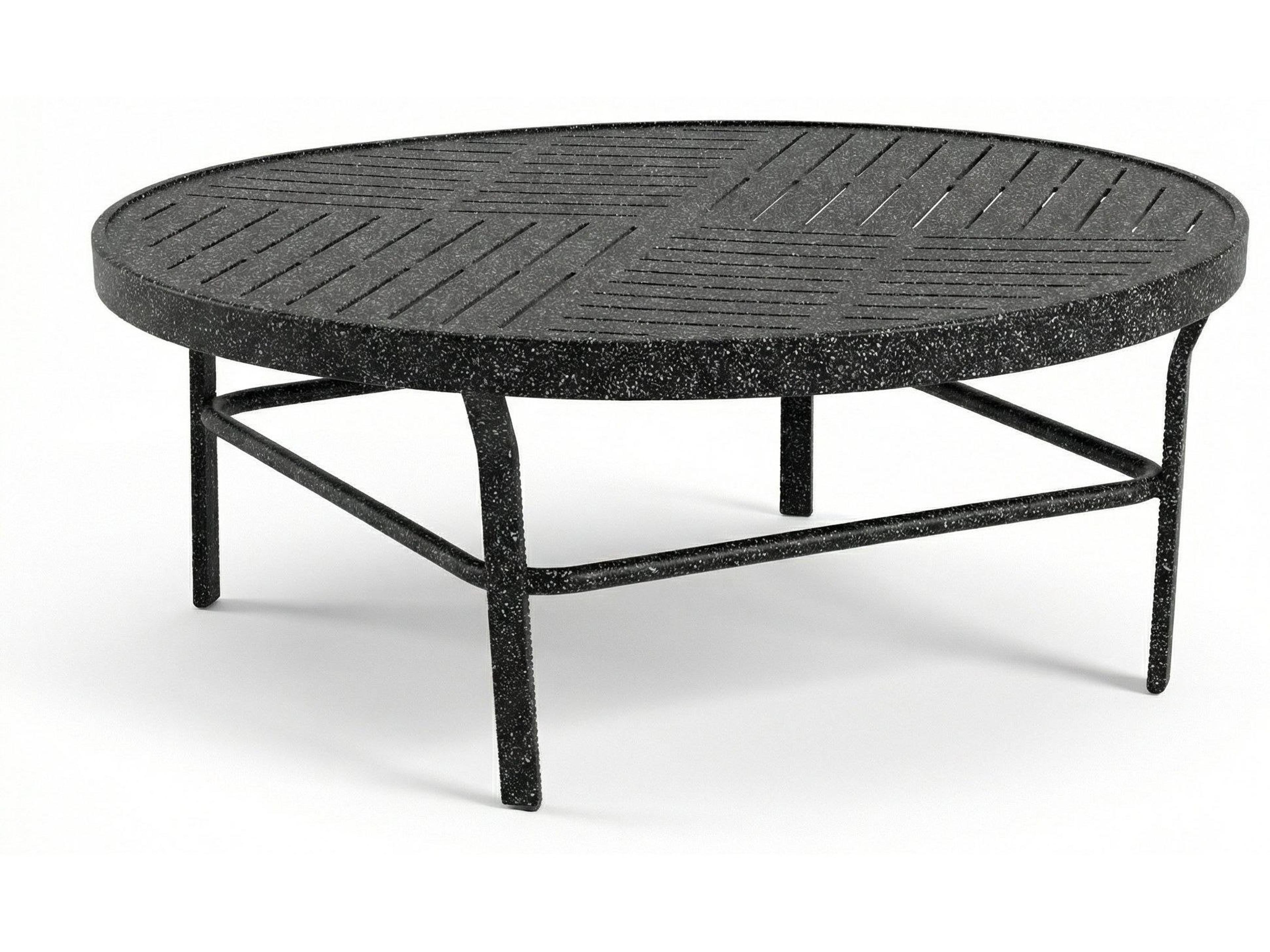 Windward Design Group Napa Punched Aluminum Aluminum Round Outdoor Patio Conversation Table