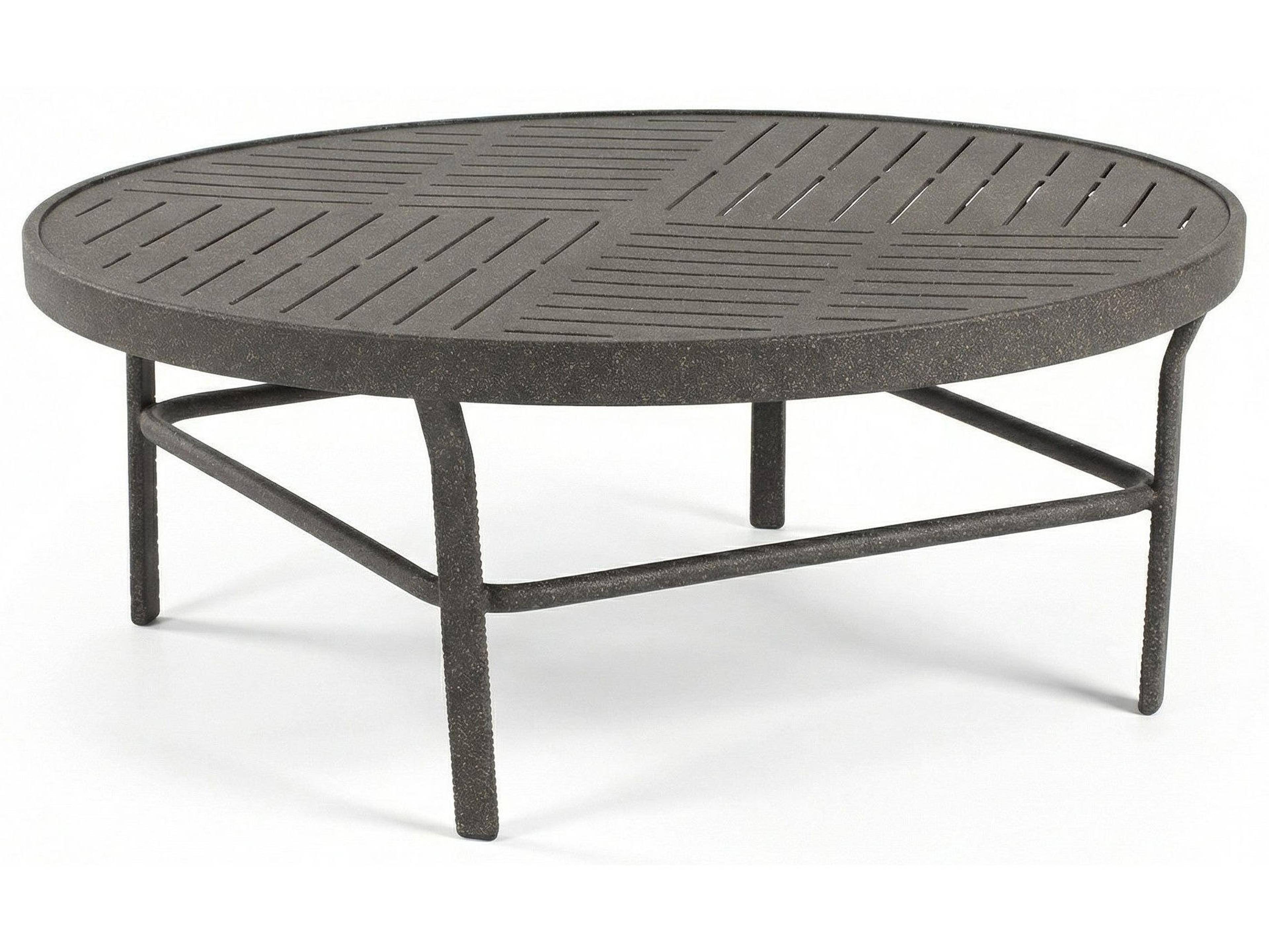 Windward Design Group Napa Punched Aluminum Aluminum Round Outdoor Patio Conversation Table