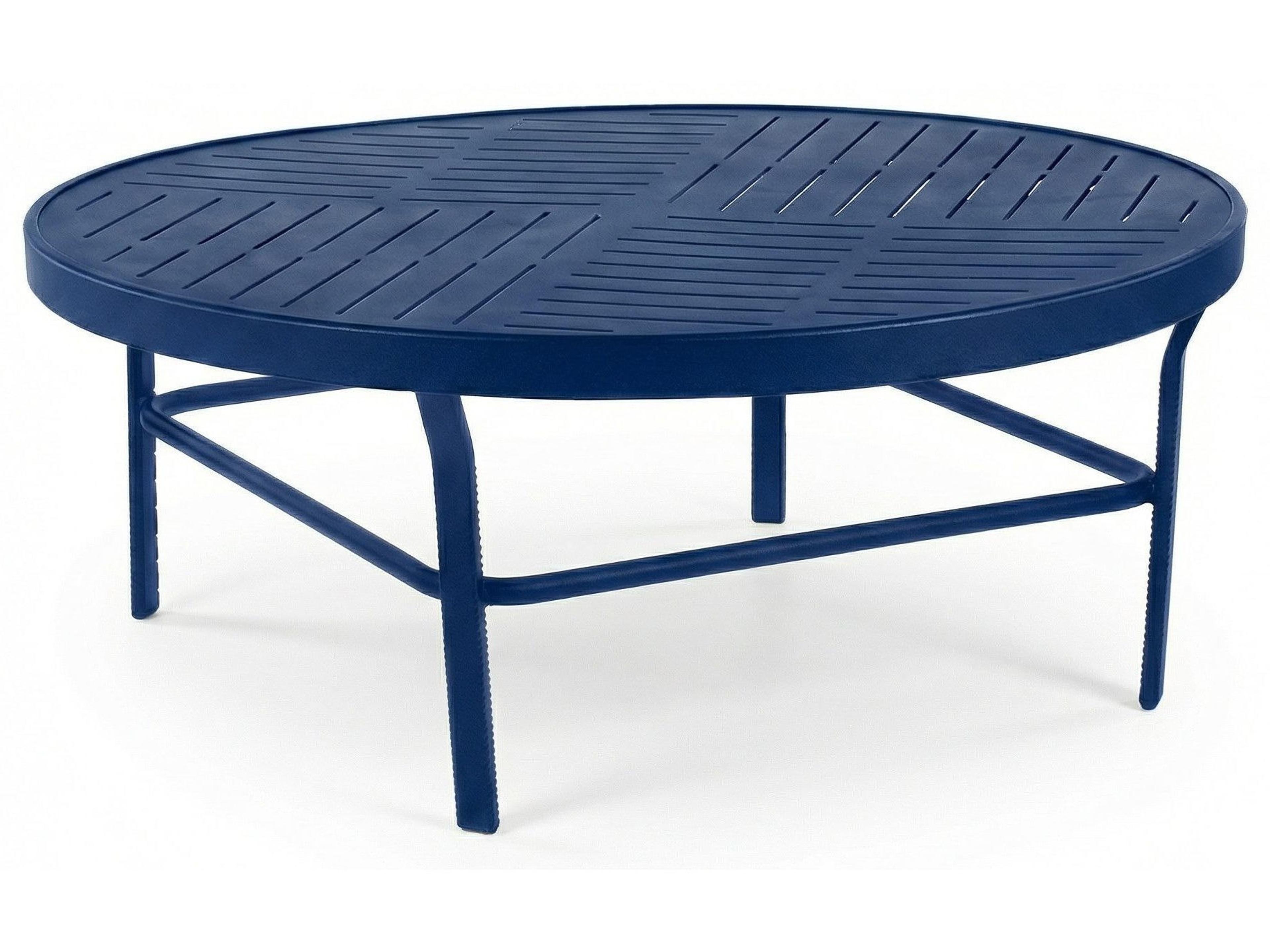 Windward Design Group Napa Punched Aluminum Aluminum Round Outdoor Patio Conversation Table