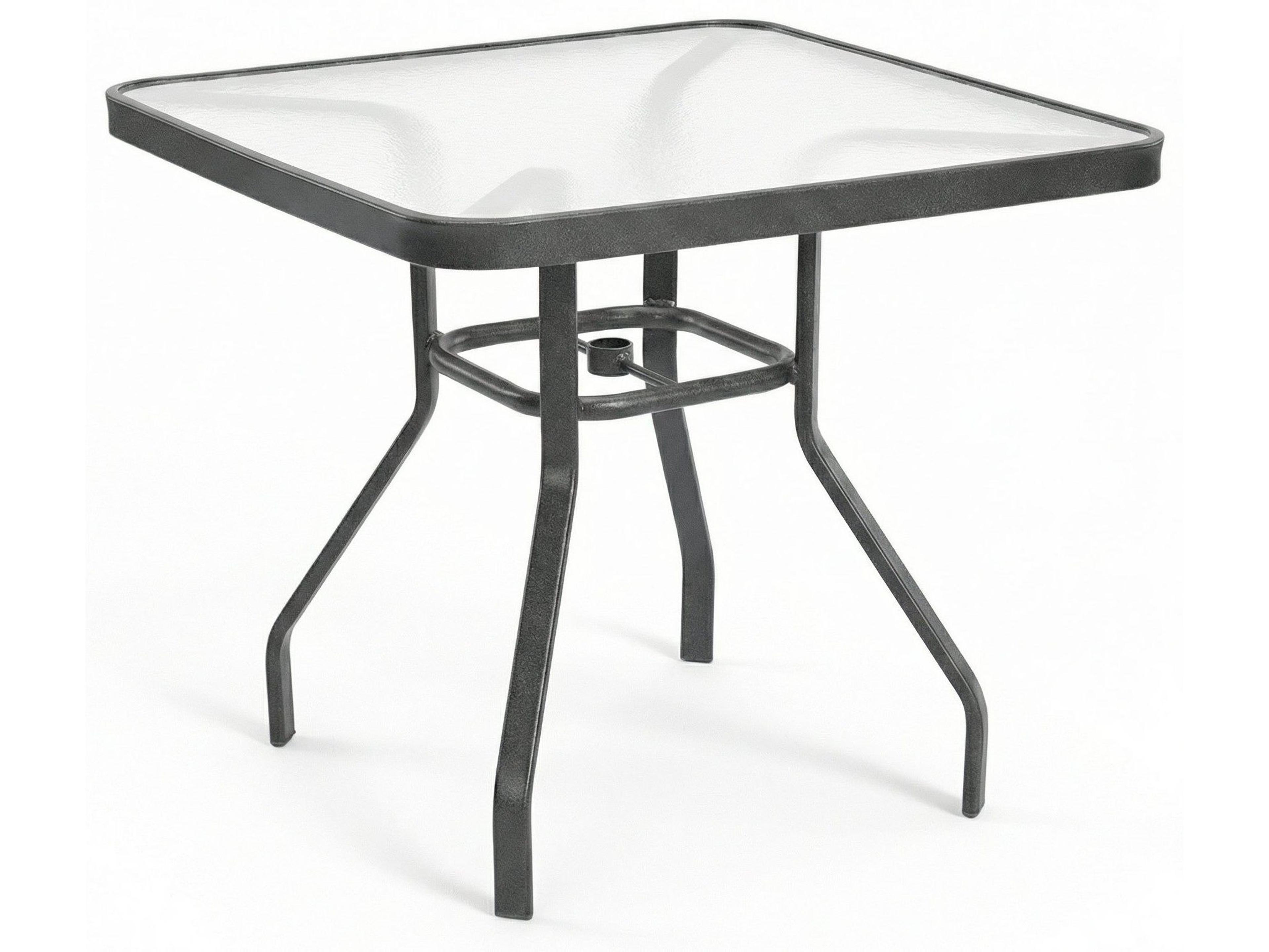 Acrylic Top Aluminum Square Dining Table