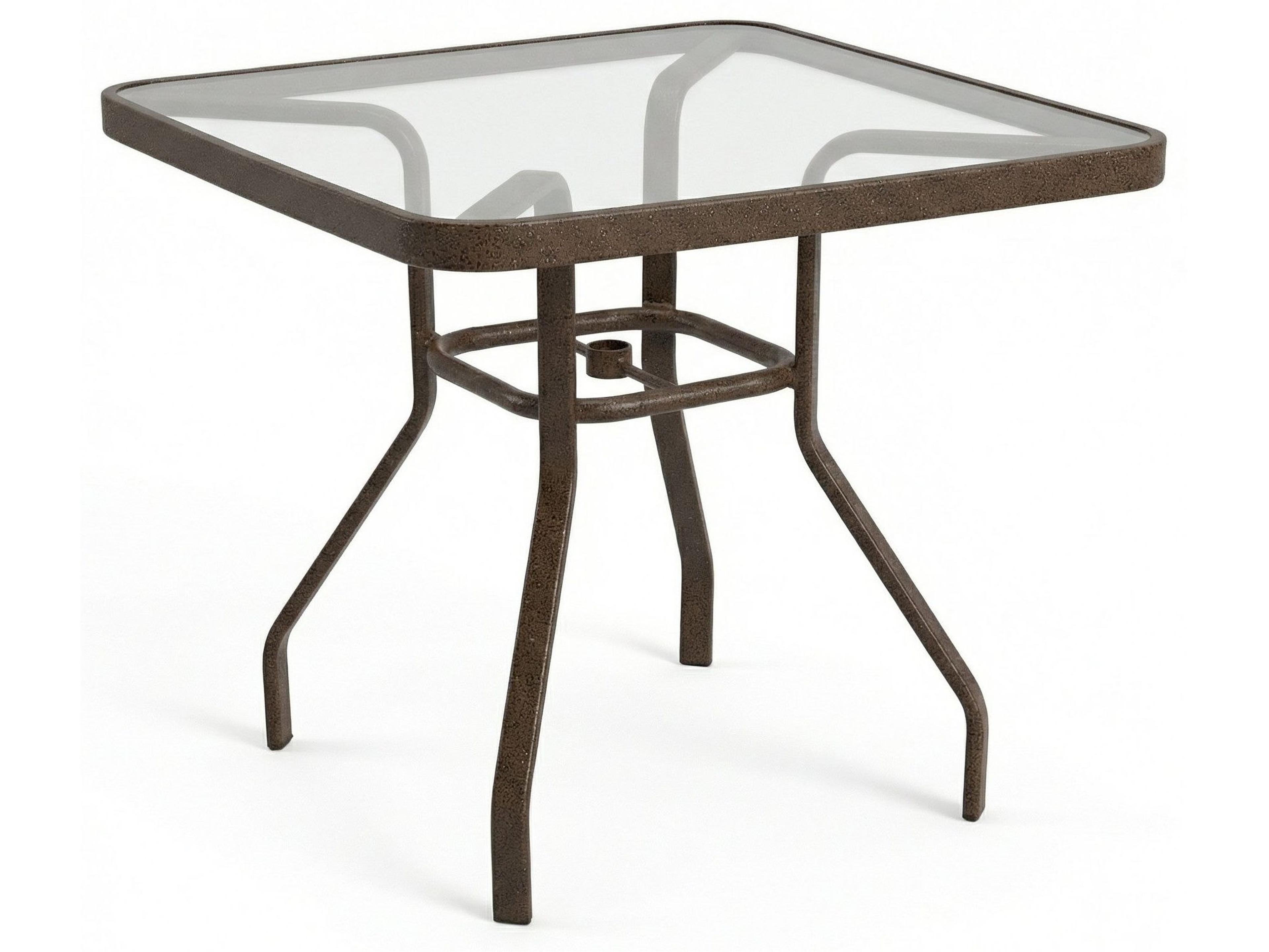 Windward Design Group Acrylic Top Aluminum Square Dining Table