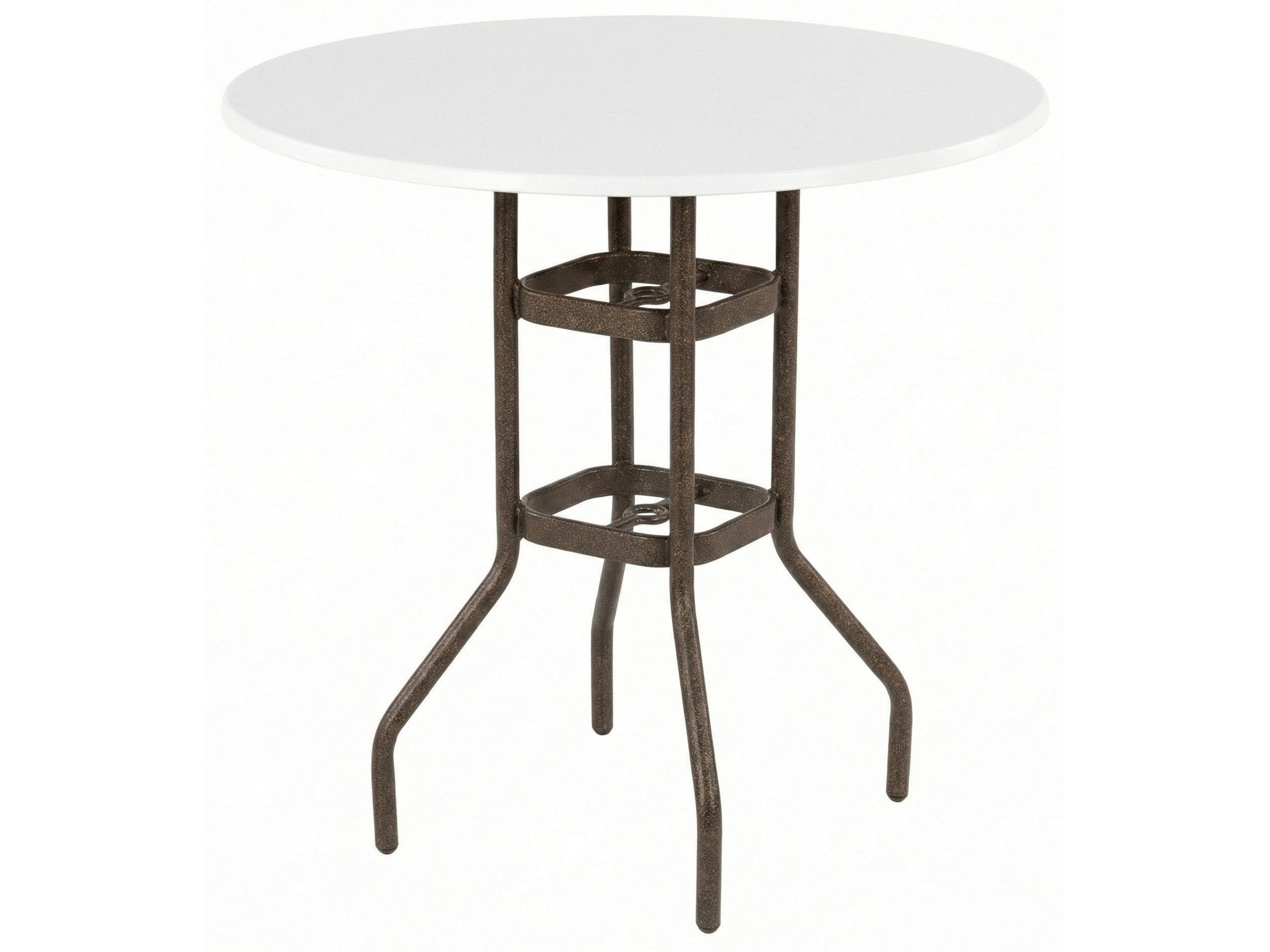 Windward Design Group Fiberglass Top Aluminum Round Bar Table