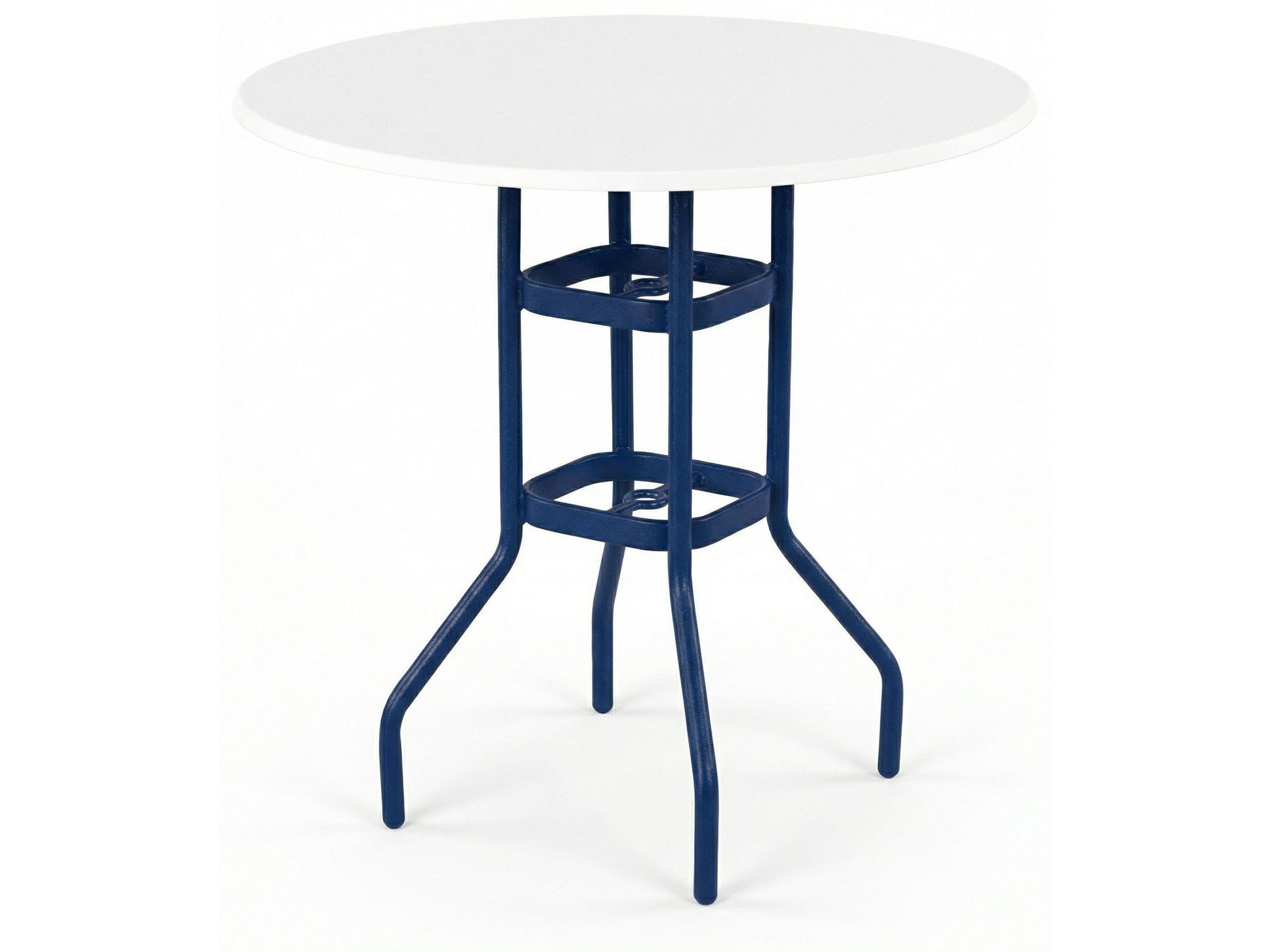 Windward Design Group Fiberglass Top Aluminum Round Bar Table