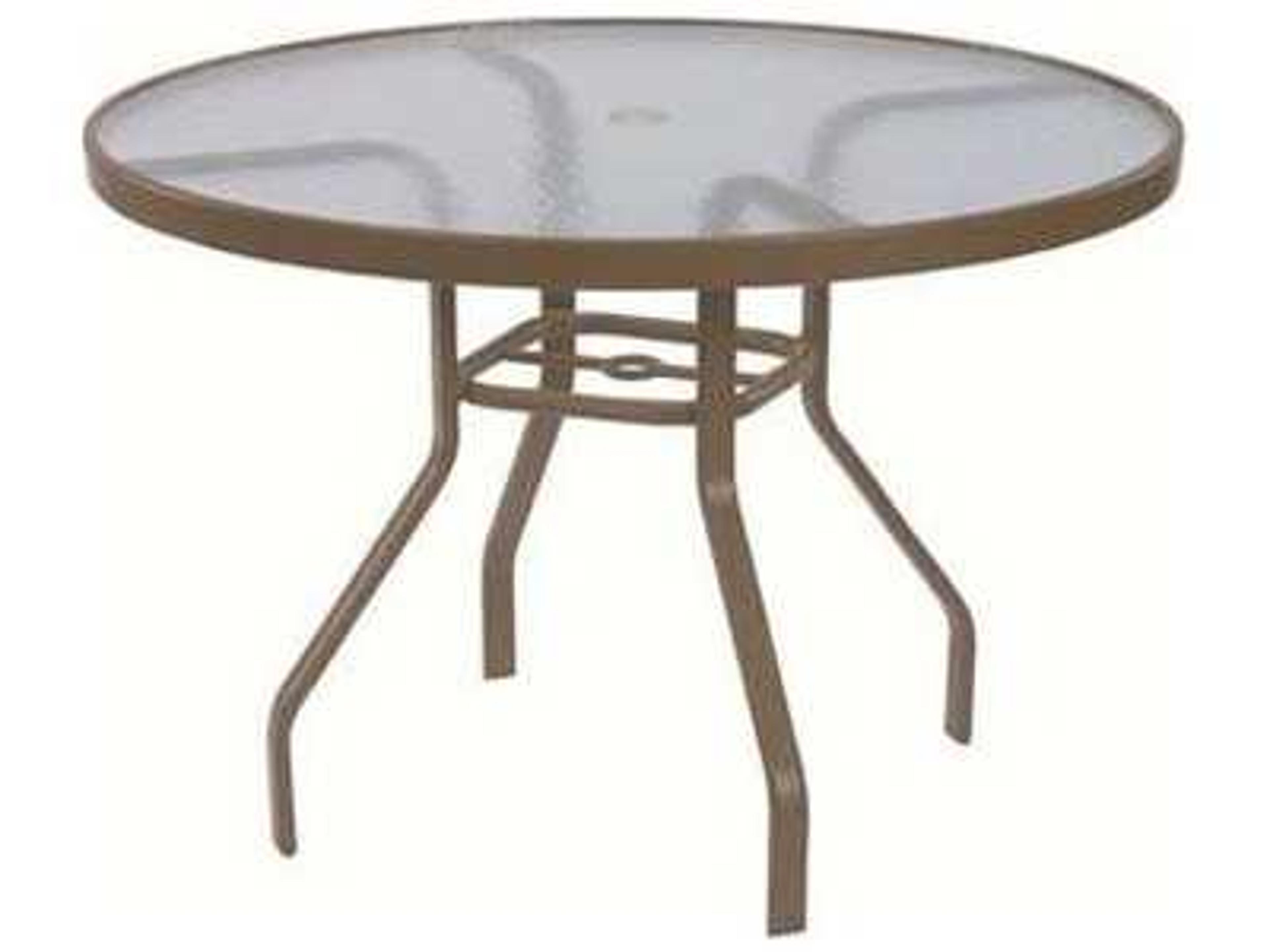 Acrylic Top Tables Aluminum Round Outdoor Dining Table with Umbrella Hole