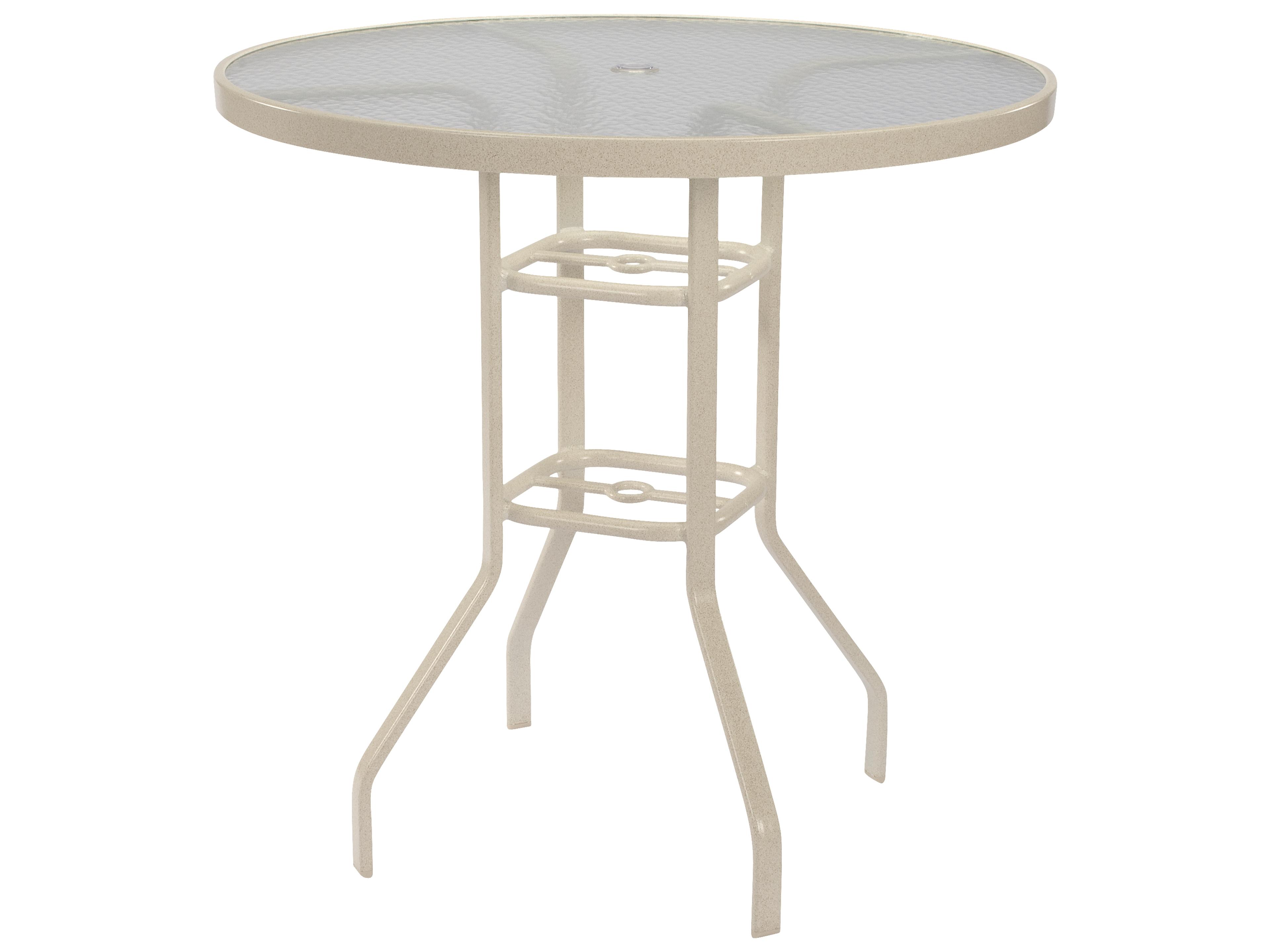 Acrylic Top Tables Aluminum Round Outdoor Bar Table with Umbrella Hole