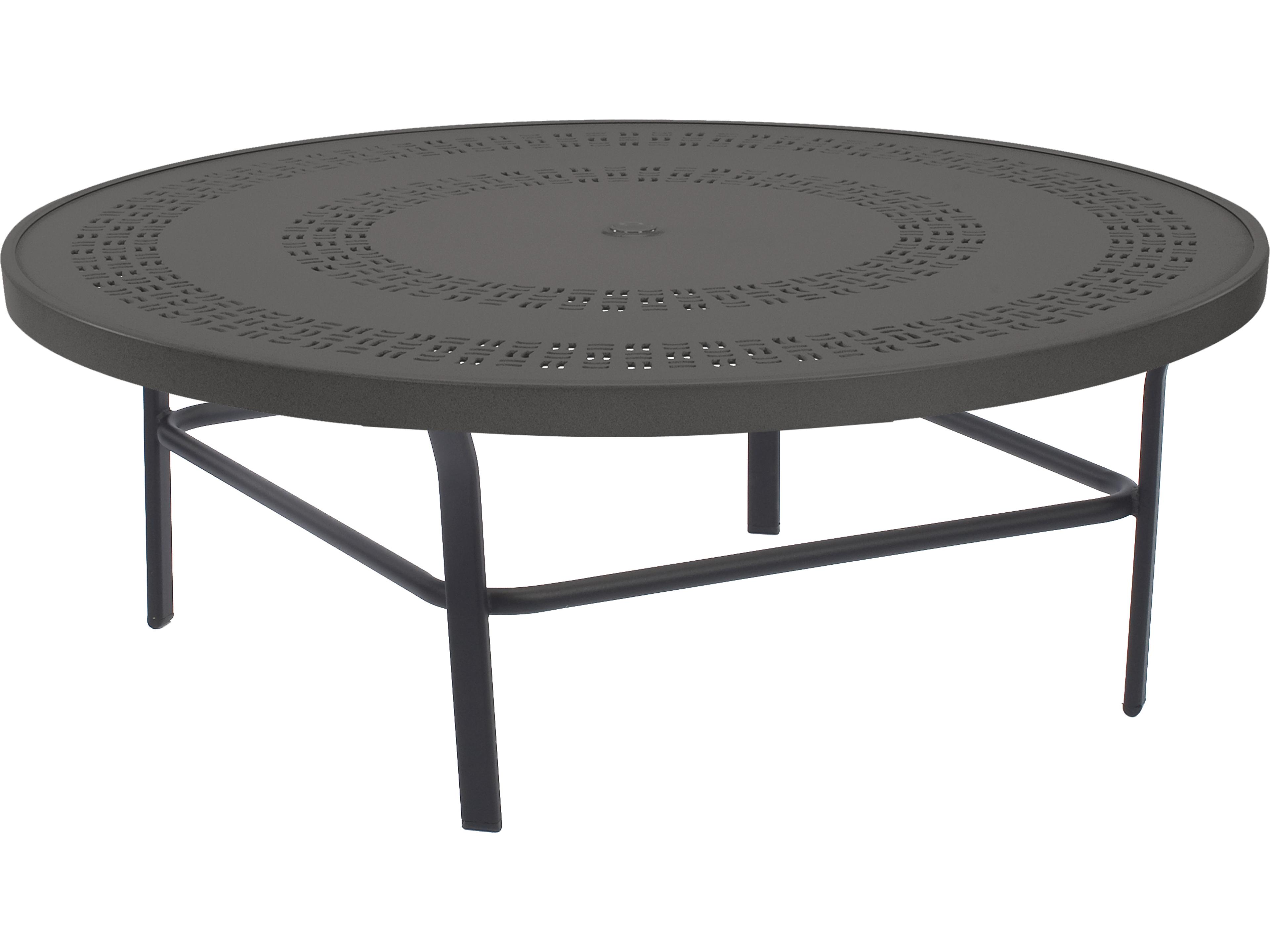 Mayan Punched Aluminum Tables Aluminum Round Outdoor Conversation Table