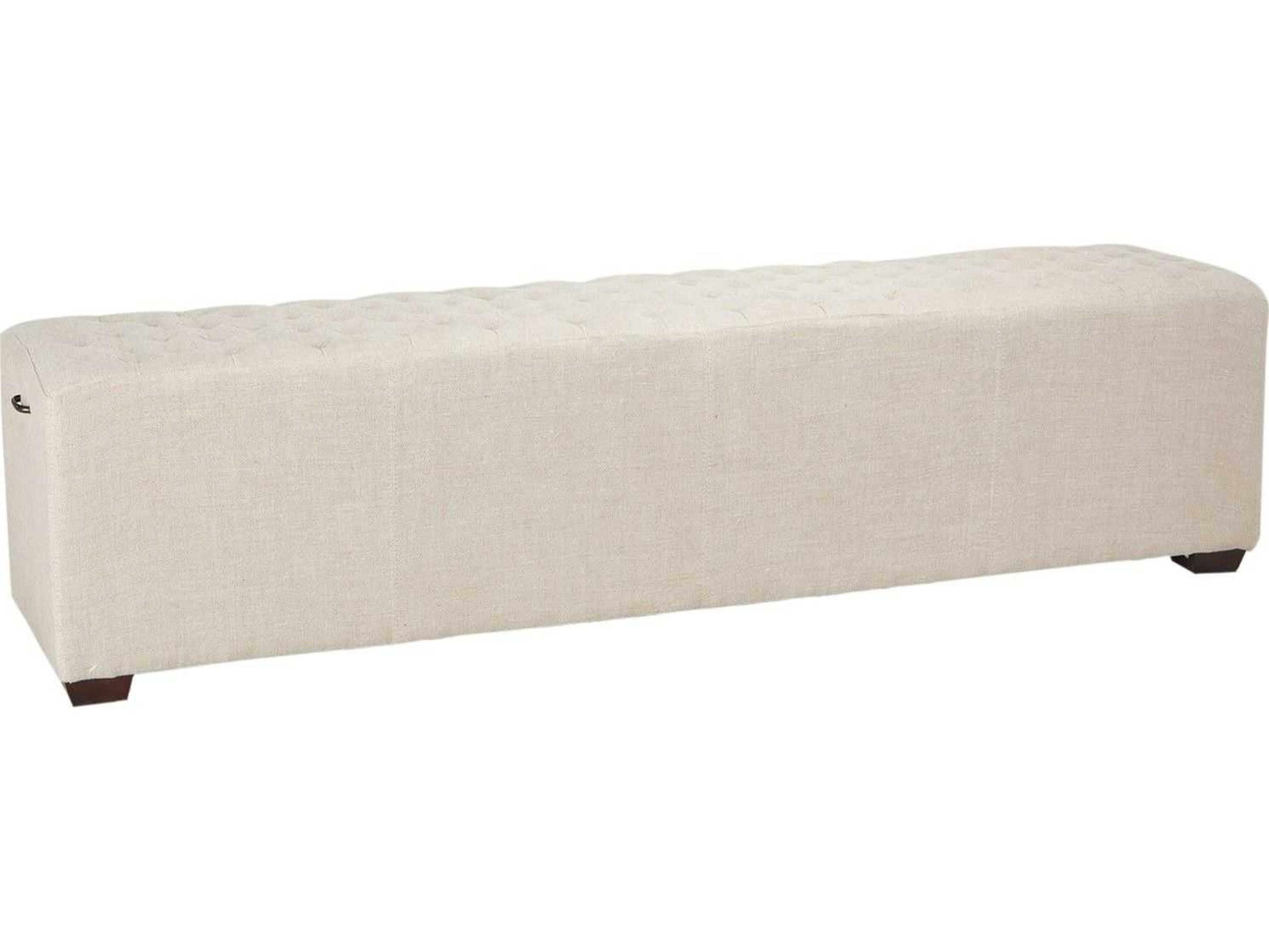 Arabella Antique Bronze Beige Upholstered Accent Bench