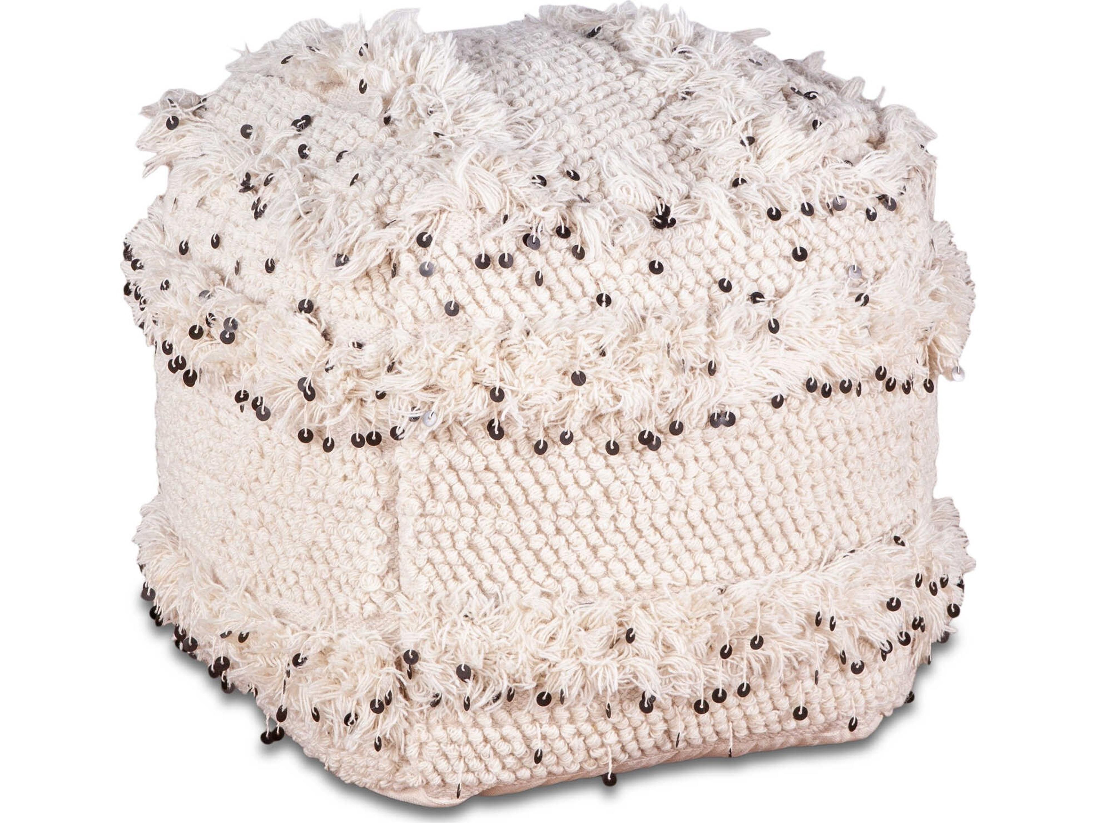 Algiers White Upholstered Ottoman