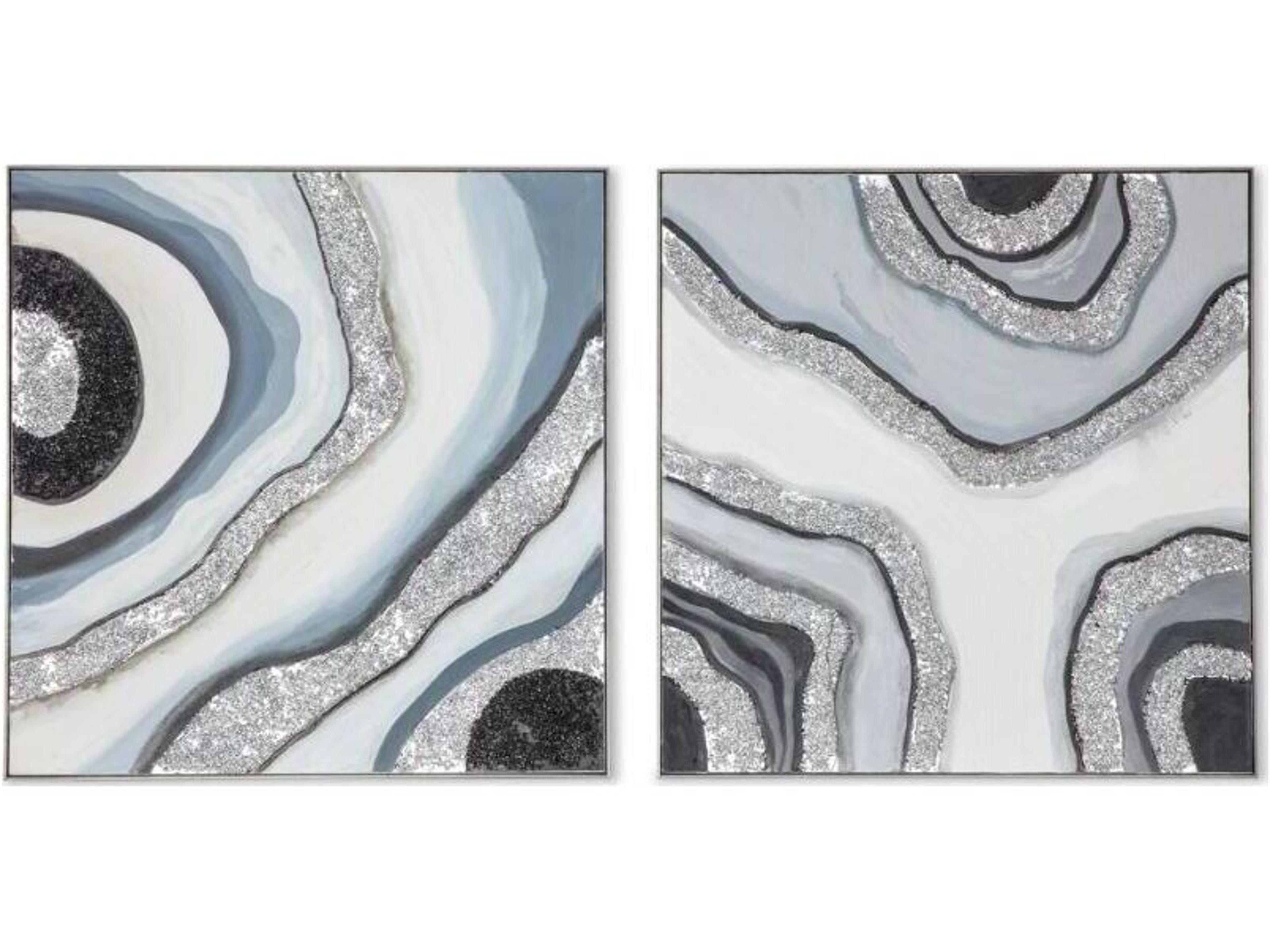 World Interiors Gemstone Grace Motif Canvas Wall Art