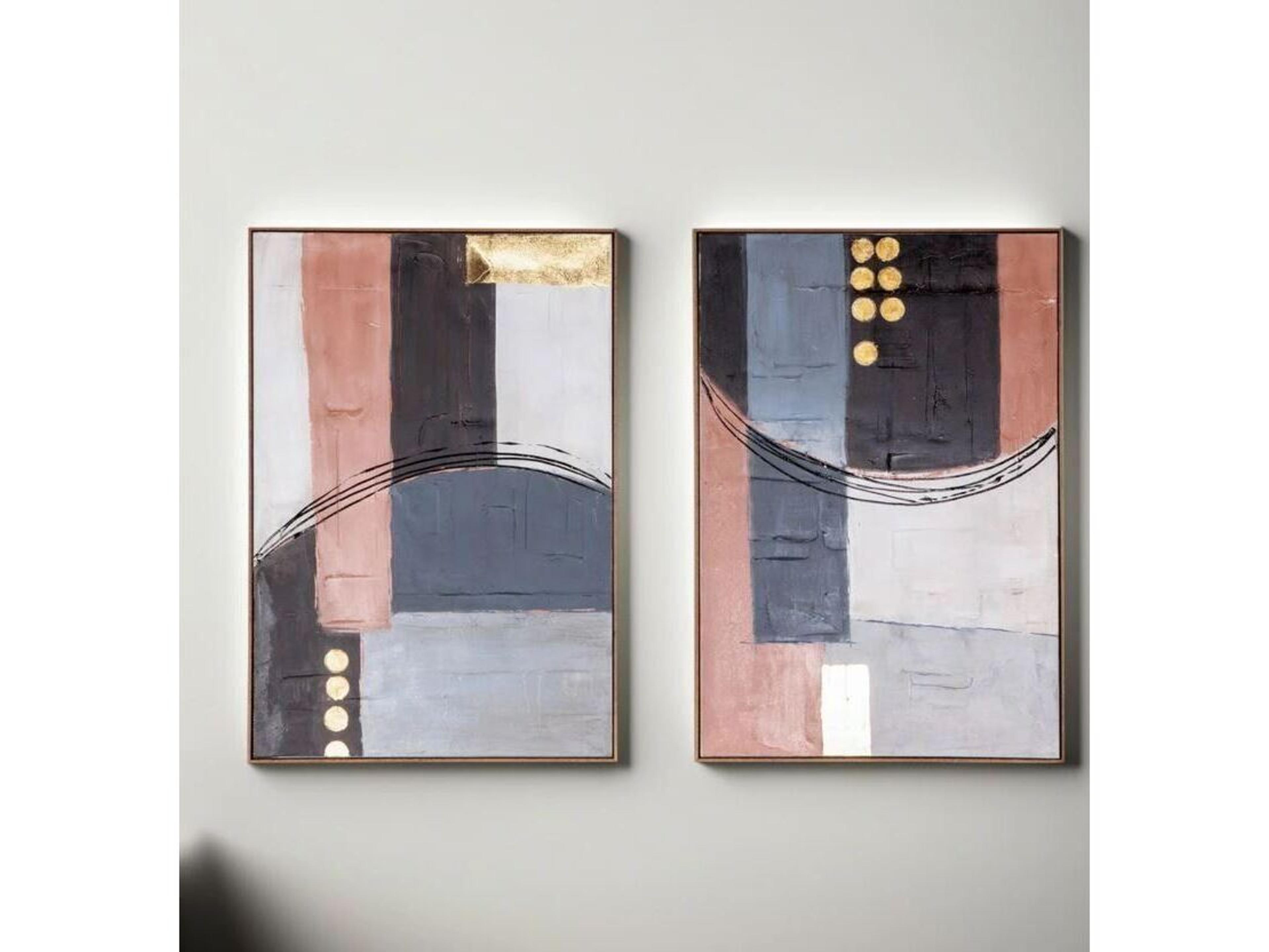 World Interiors Abstract Horizons Motif Canvas Wall Art