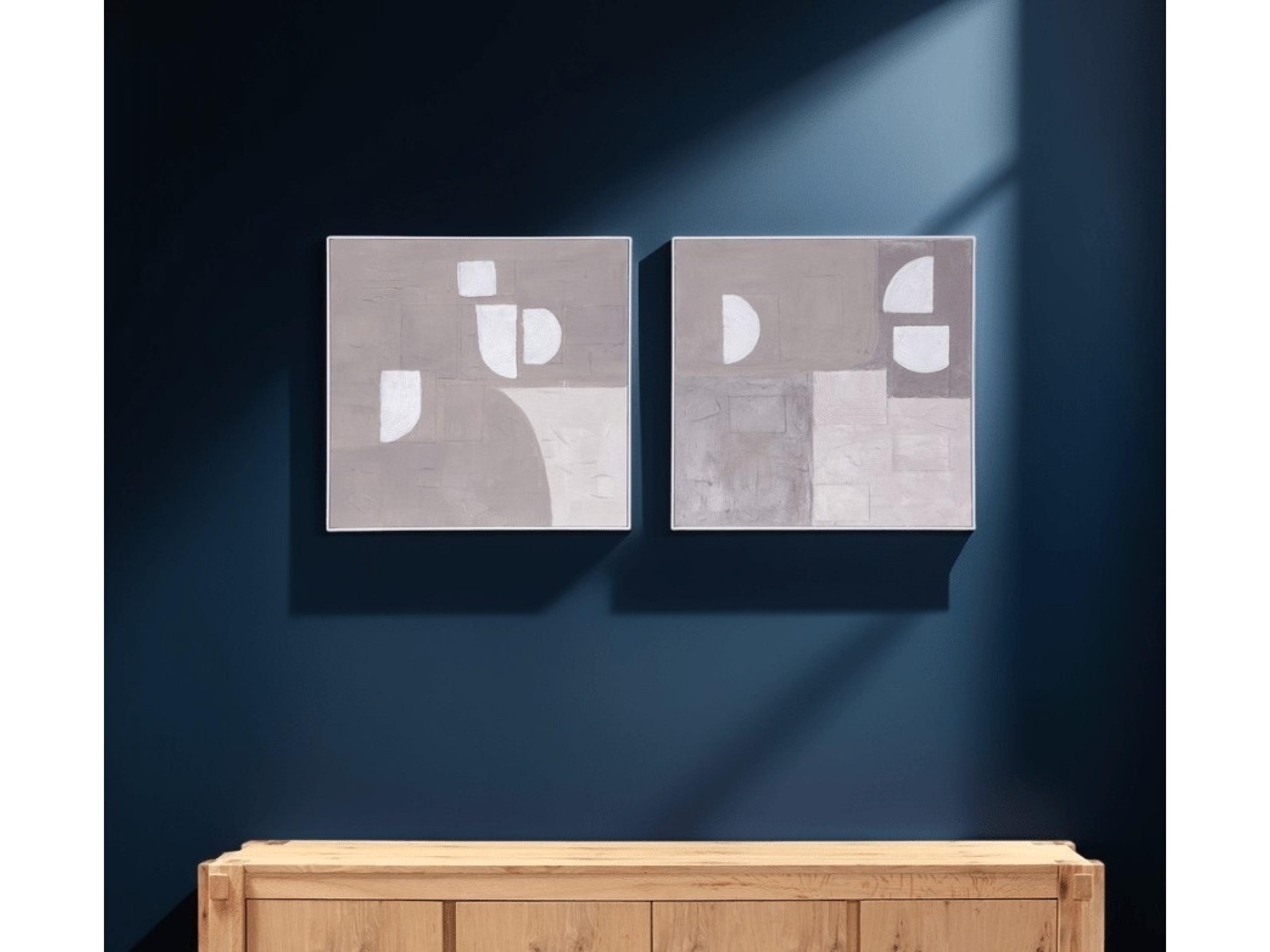 World Interiors Fragmented Harmony Motif Canvas Wall Art