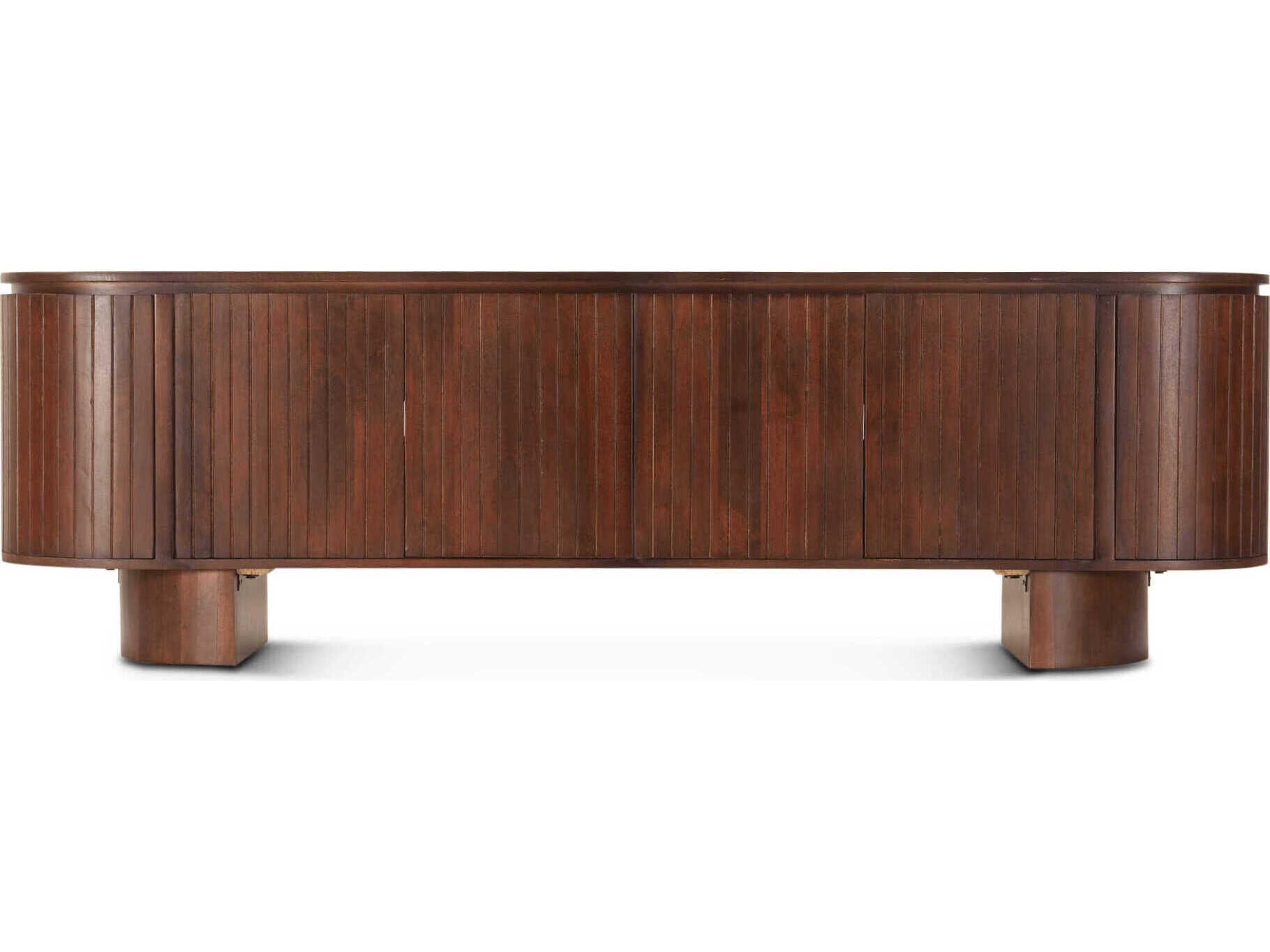 World Interiors Athens 79" Mahogany Wood Dark Brown Media Console