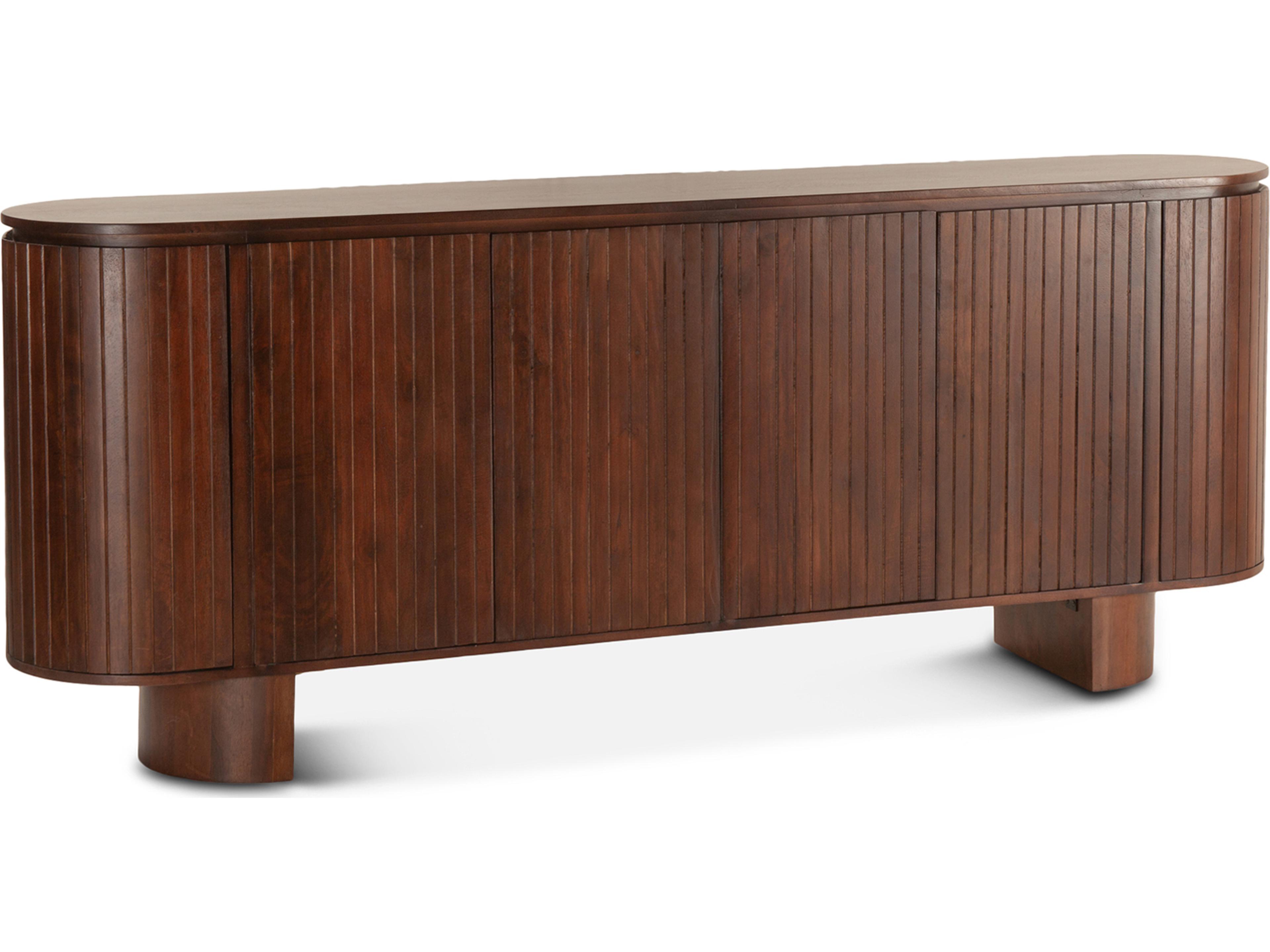 Athens 79" Mango Wood Dark Brown Sideboard