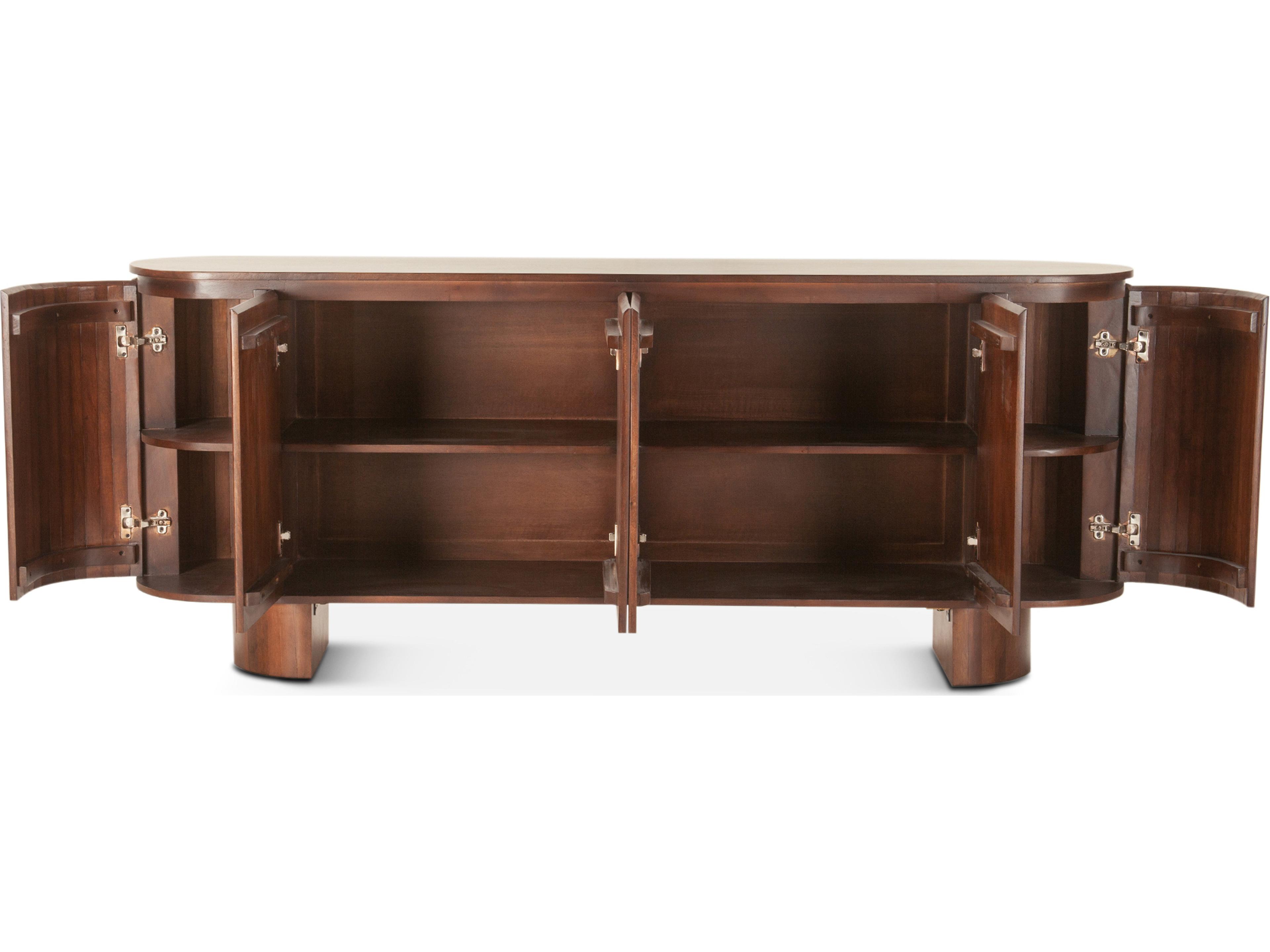 World Interiors Athens 79" Mango Wood Dark Brown Sideboard