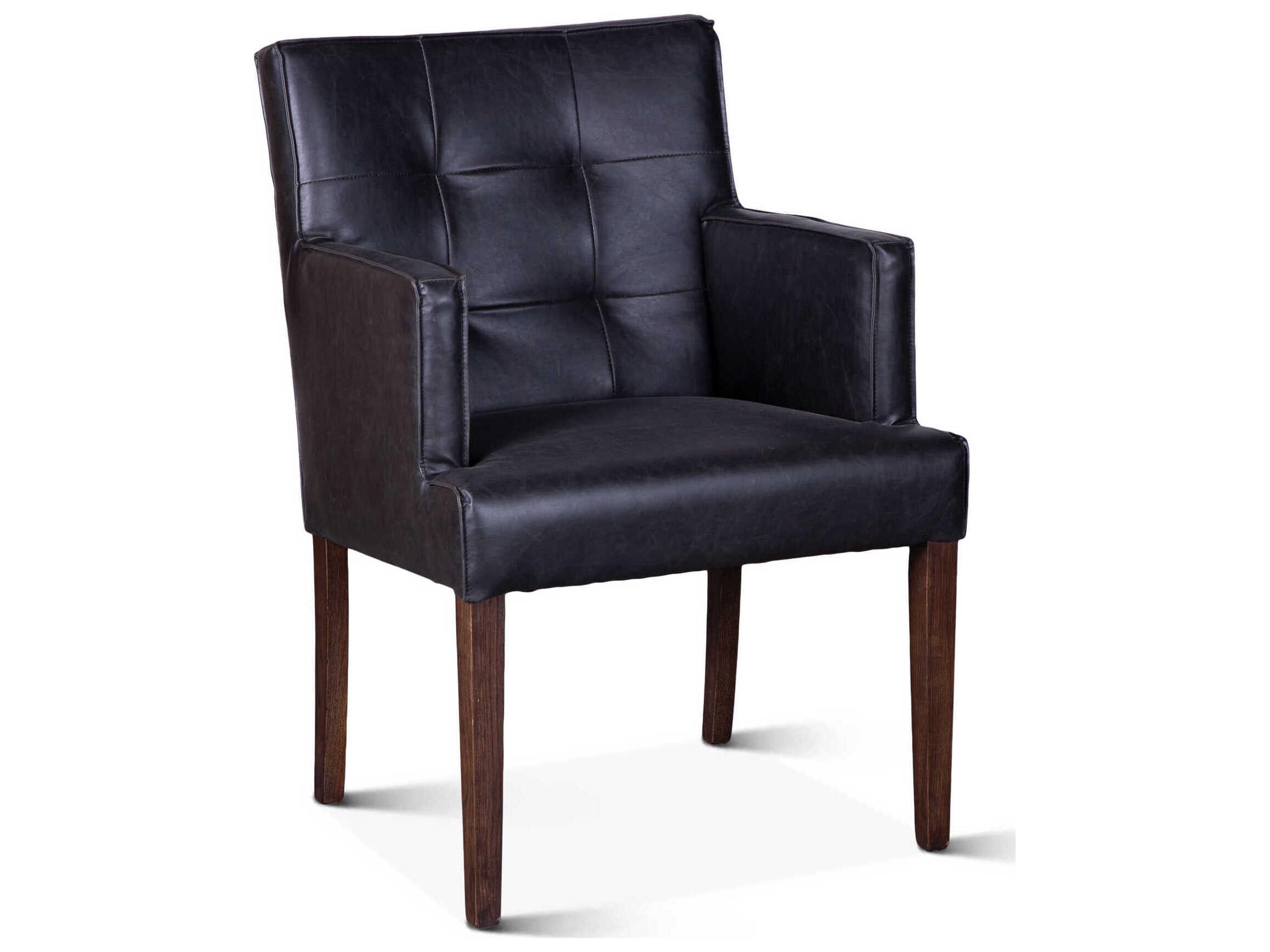Aven Black Leather Accent Chair