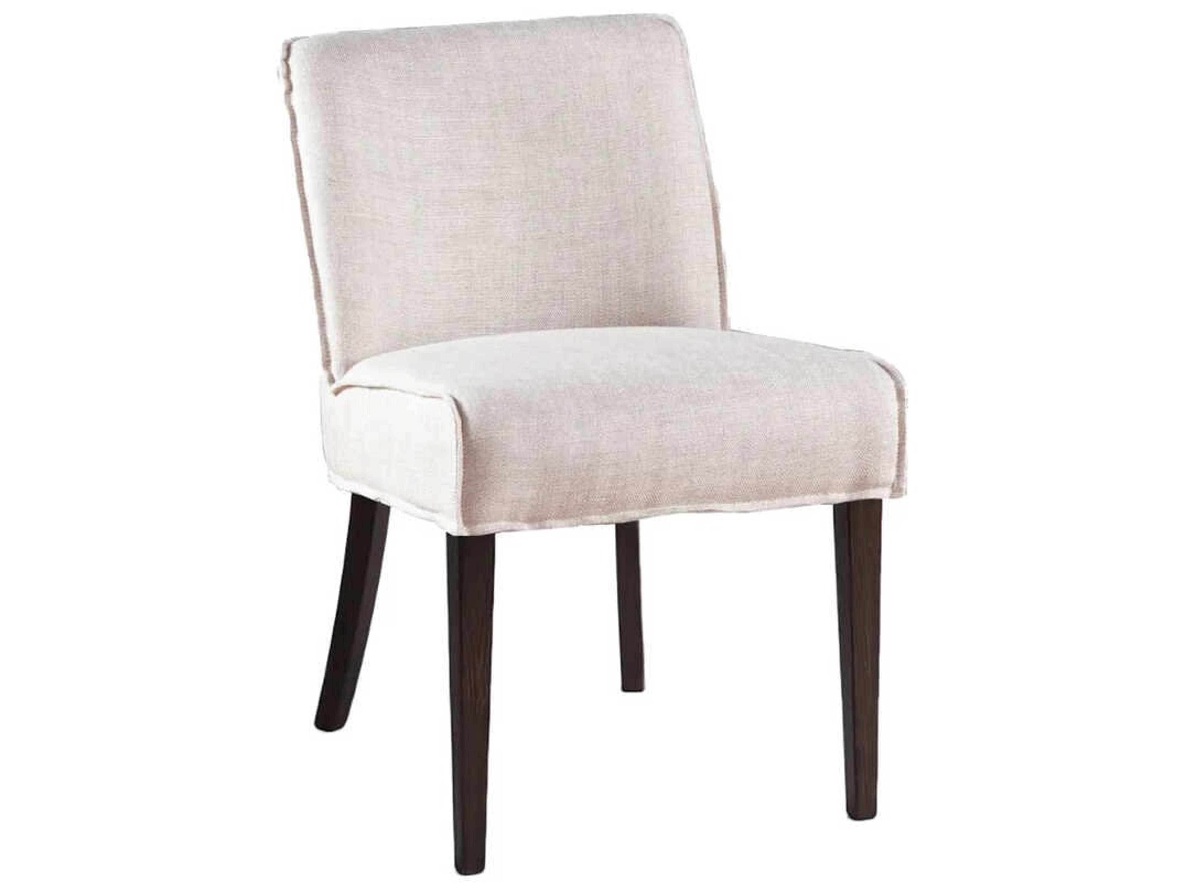 Avery Solid Wood White Upholstered Armless Dining Chair