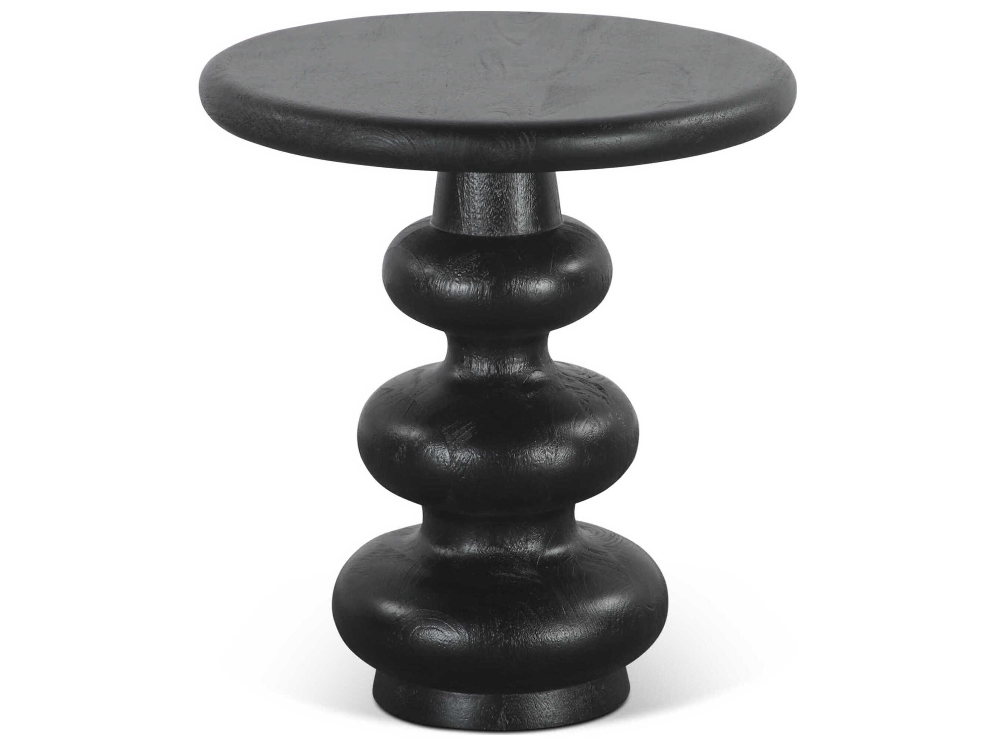 Bakio Round Wood Sleek End Table