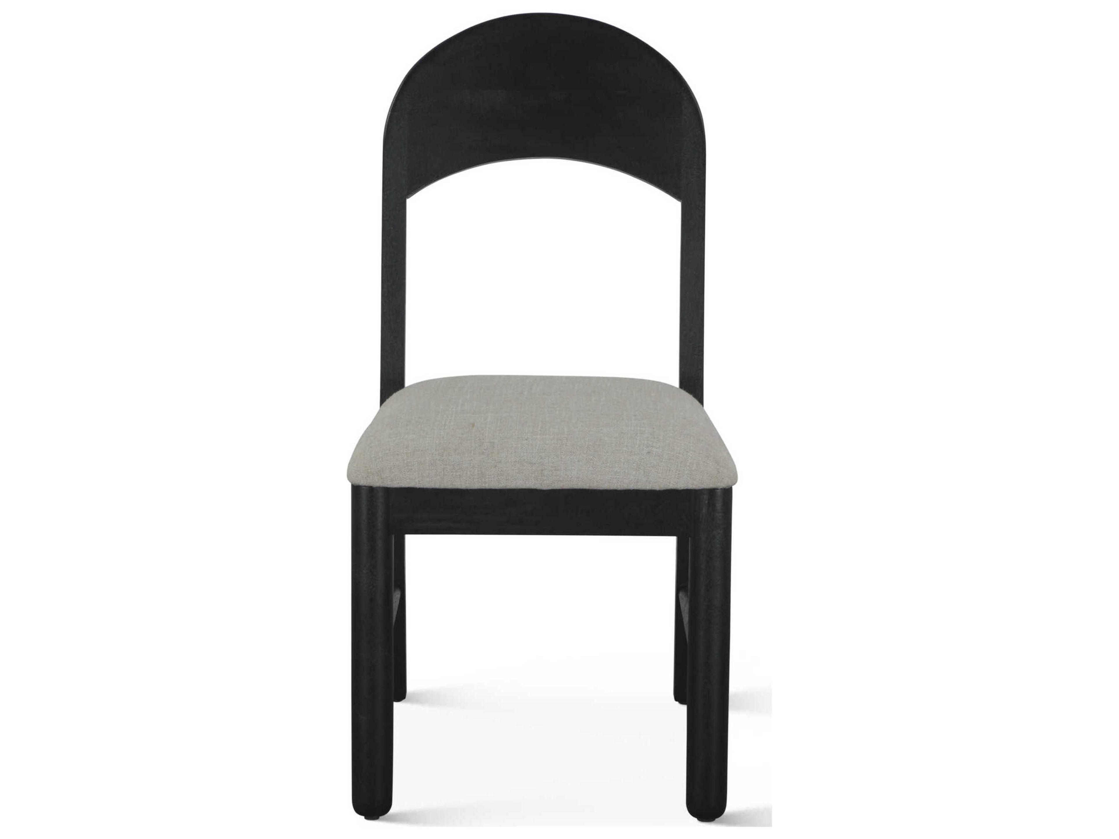 World Interiors Bakio Mango Wood Black Upholstered Armless Dining Chair