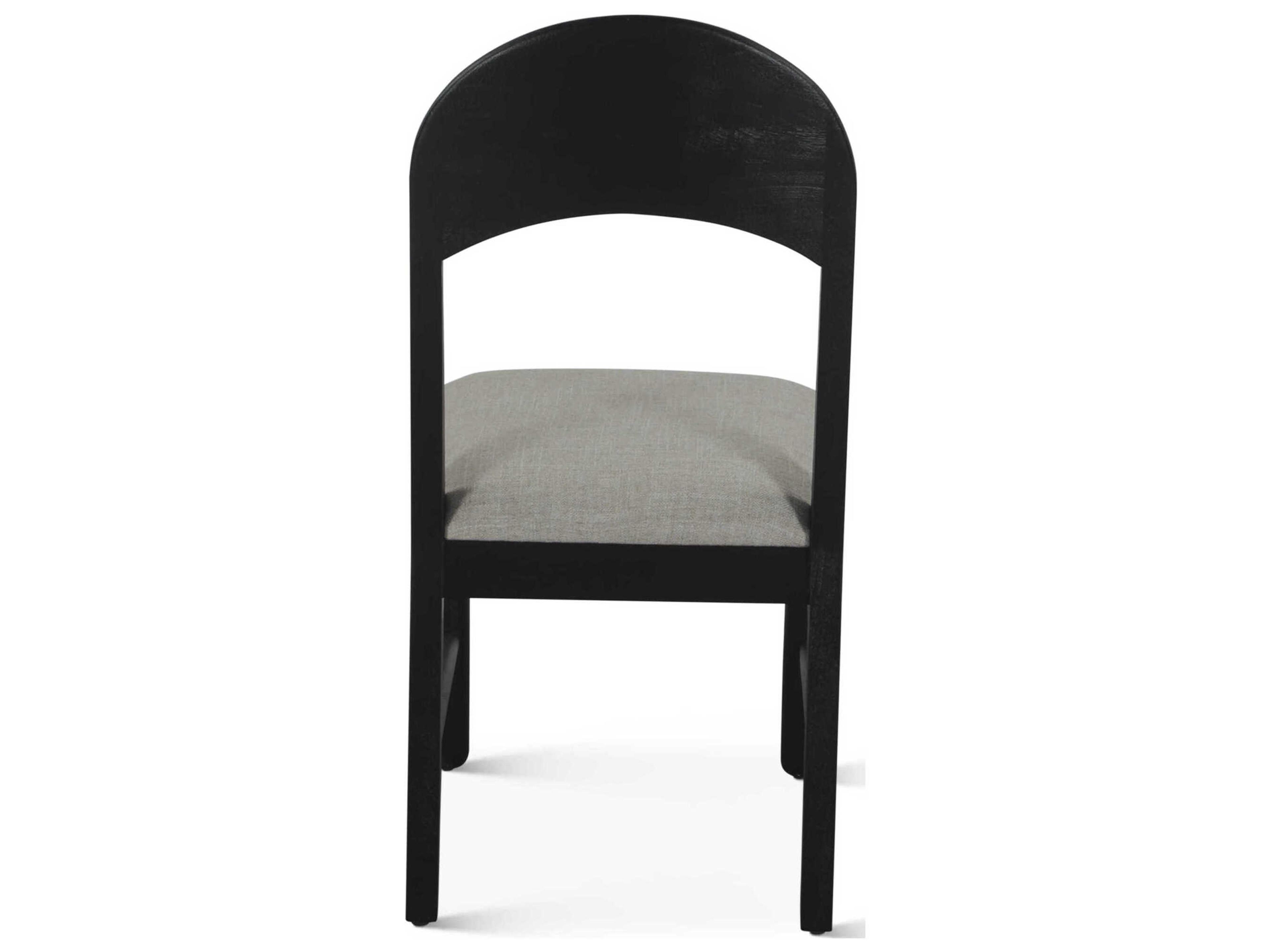 World Interiors Bakio Mango Wood Black Upholstered Armless Dining Chair
