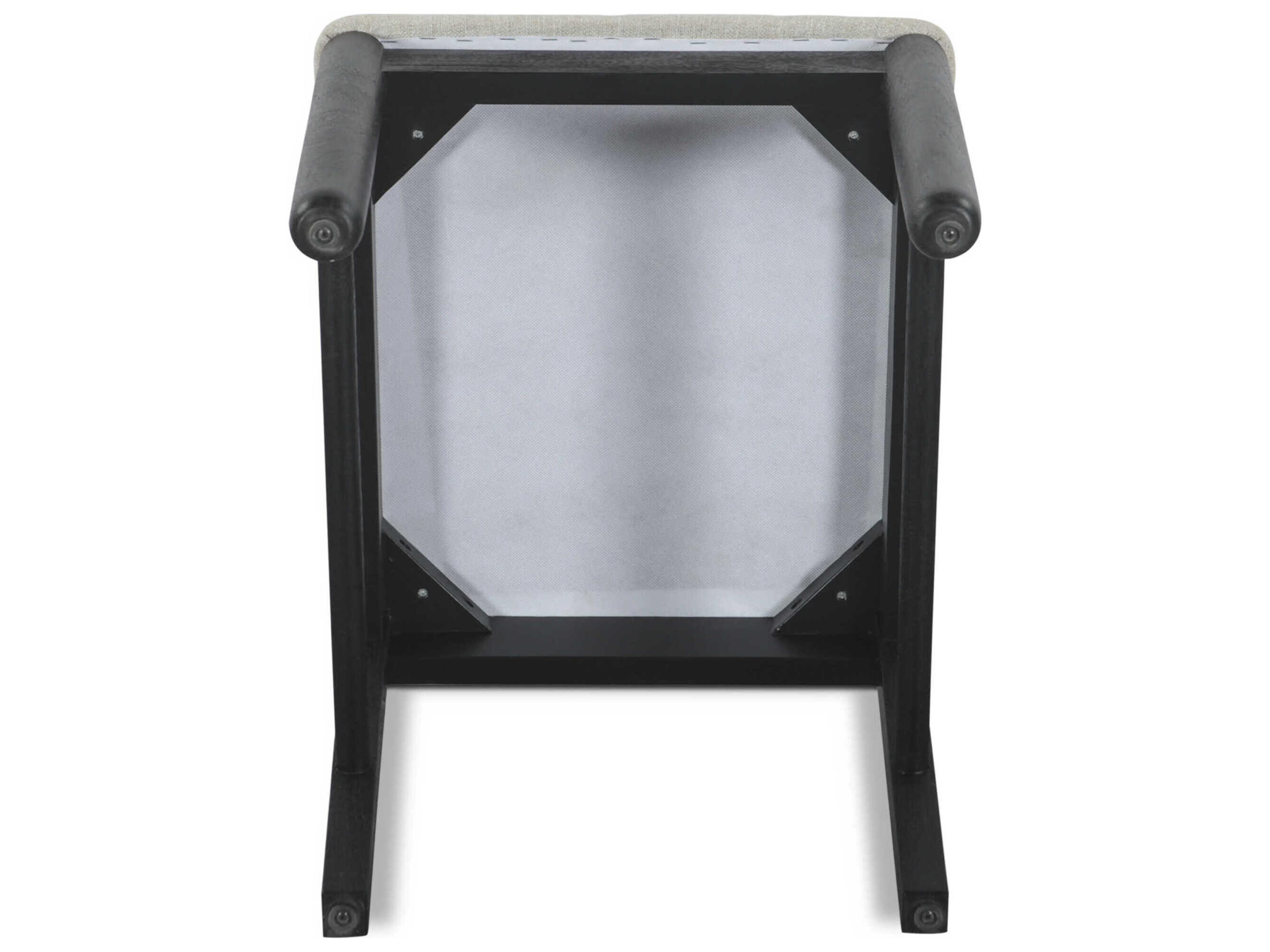 World Interiors Bakio Mango Wood Black Upholstered Armless Dining Chair